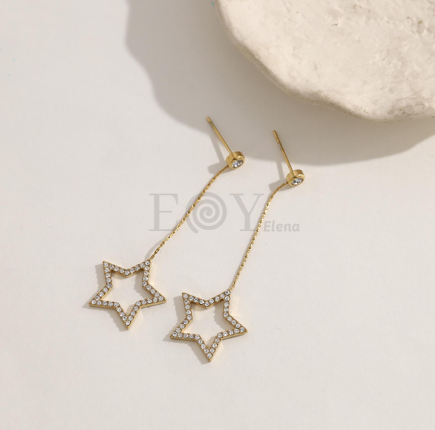 Pendientes de circonita y estrella