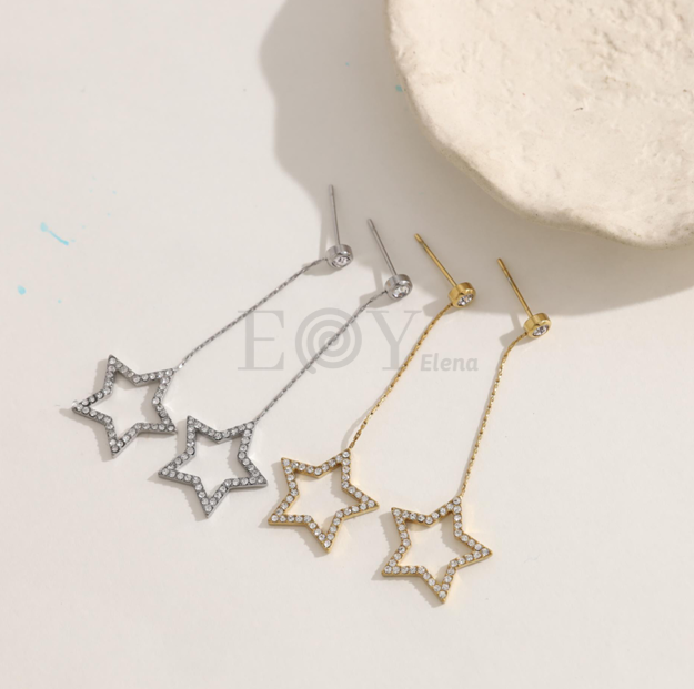 Pendientes de circonita y estrella
