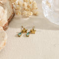 Pendientes con estrella y piedra en forma de lágrima