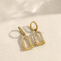 Pendientes de aro con colgante rectangular curvo
