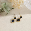 Pendientes corazón con piedra de color
