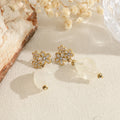 Pendientes flor con pieza ovalada