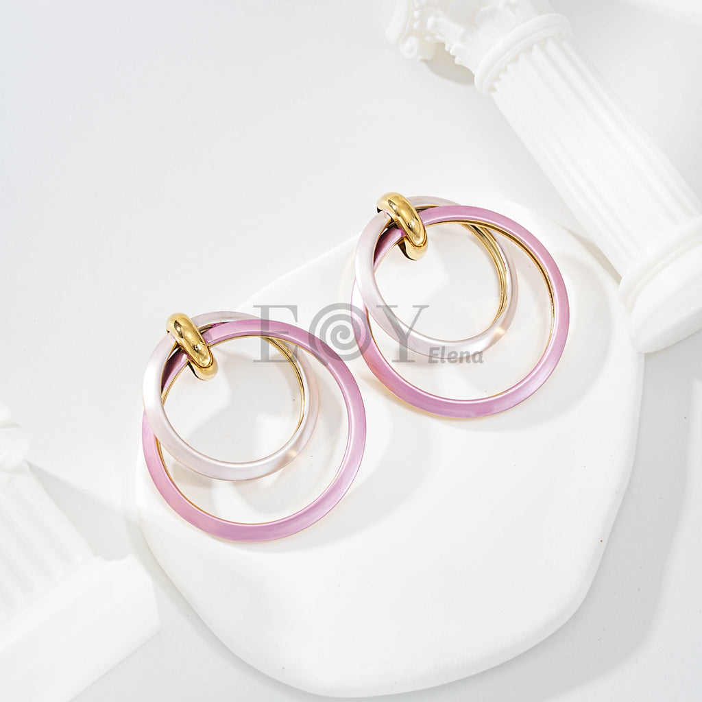 Pendientes Doble Aro Bicolor