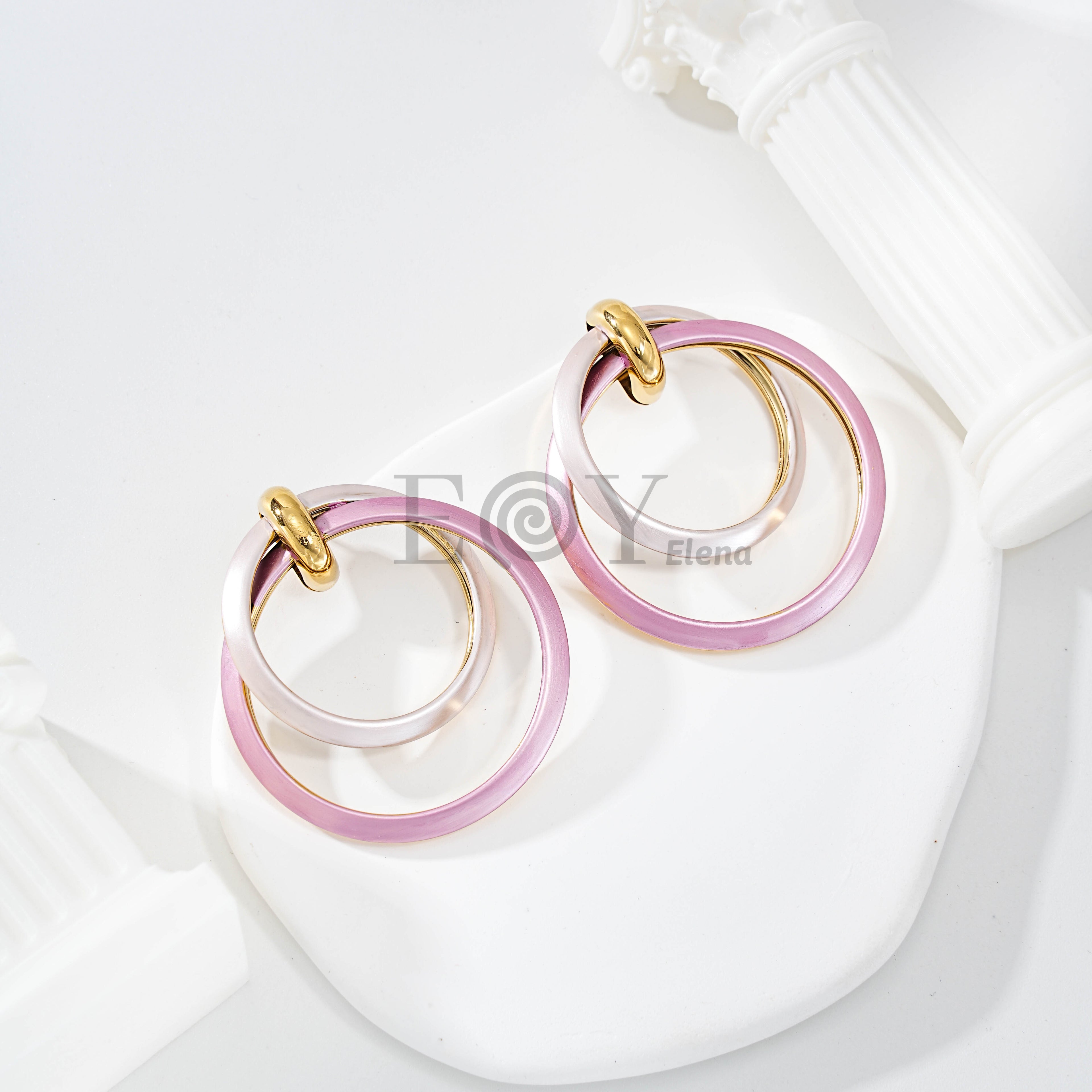 Pendientes Doble Aro Bicolor