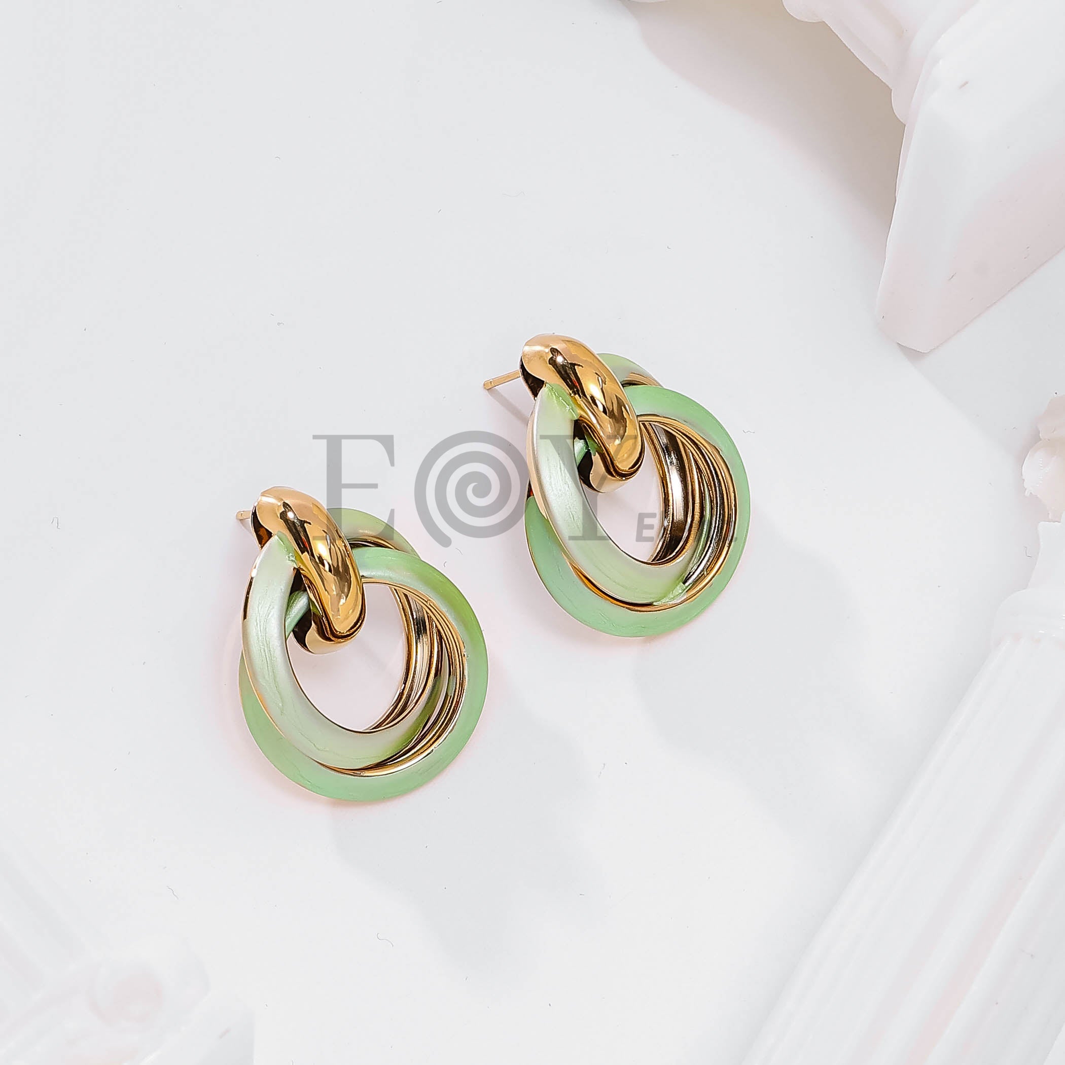 Pendientes triple aro color