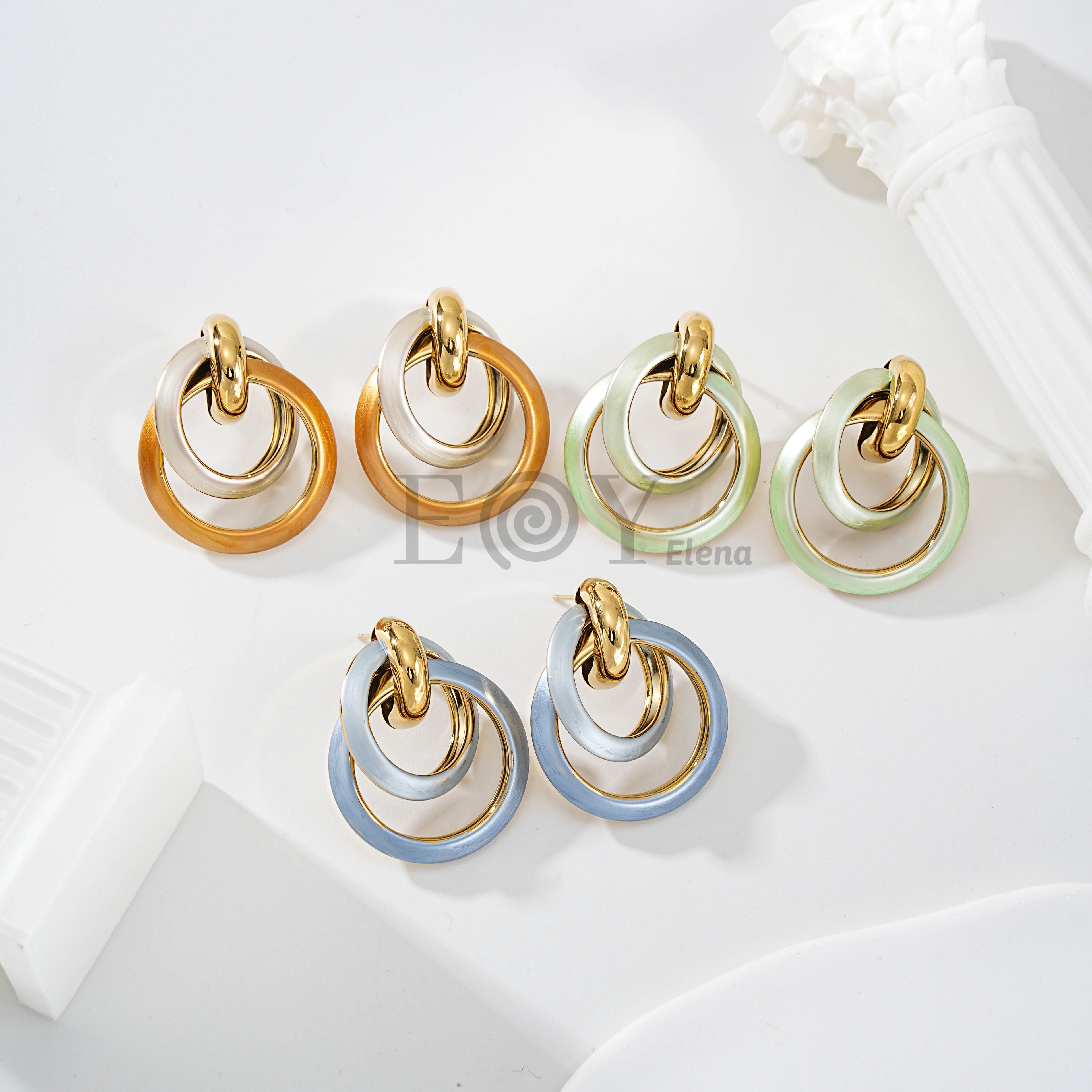 Pendientes Nudo Circular Pastel