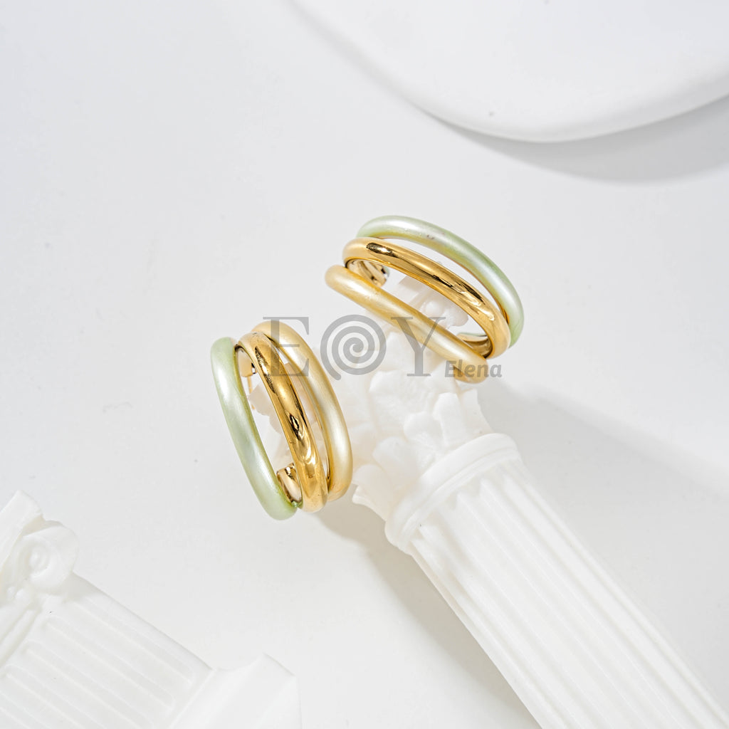 Pendientes Aro Doble Esmaltado
