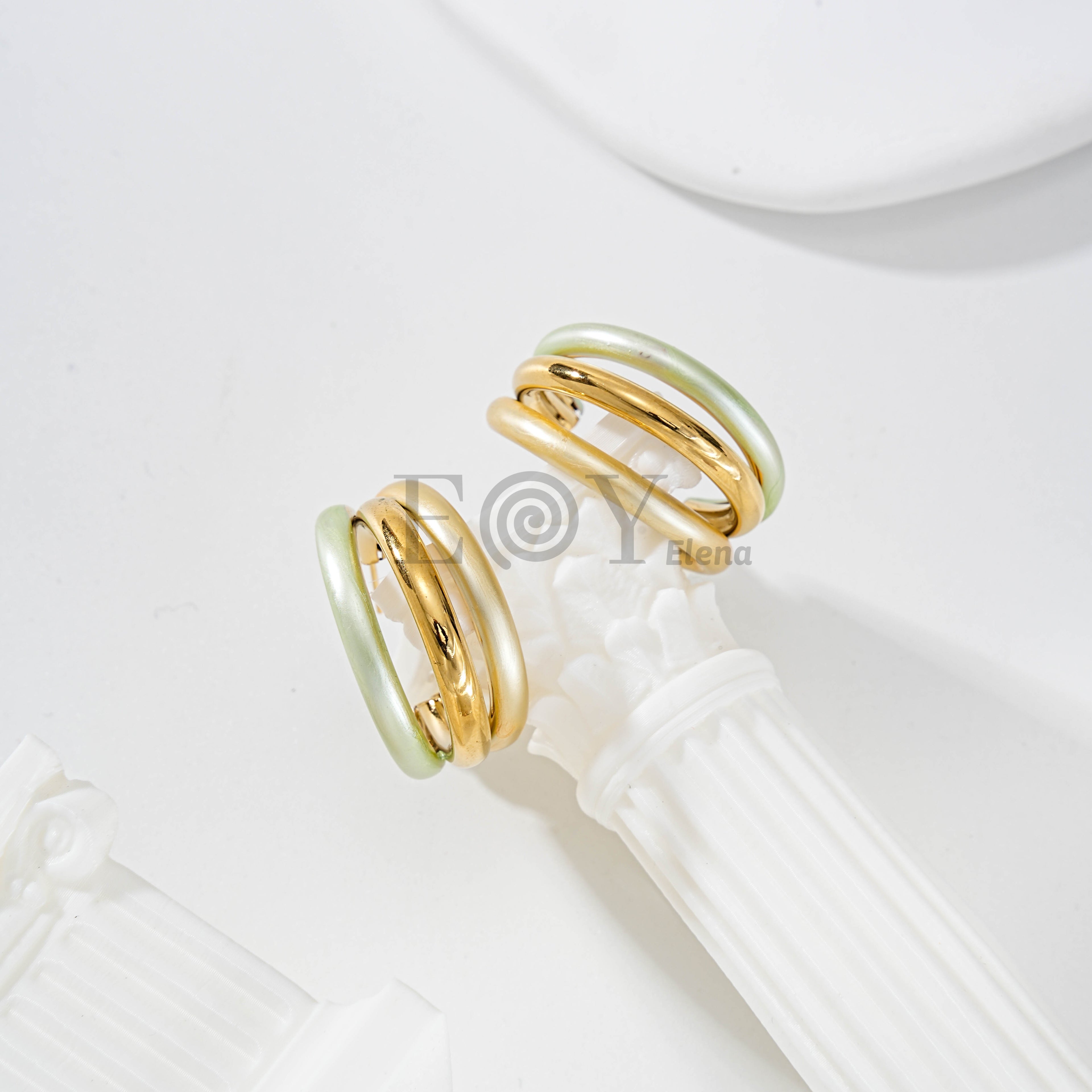 Pendientes Aro Doble Esmaltado
