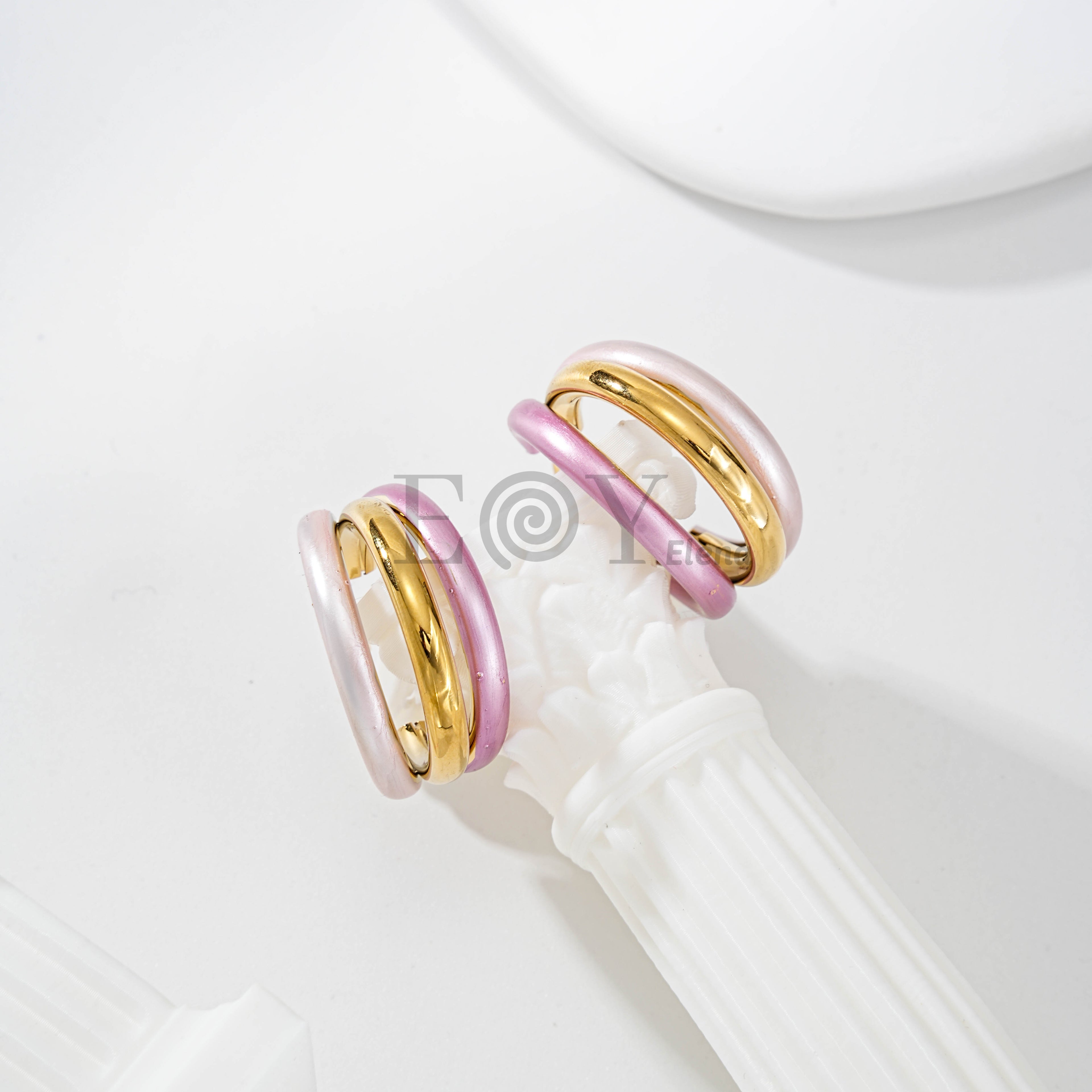 Pendientes Aro Doble Esmaltado