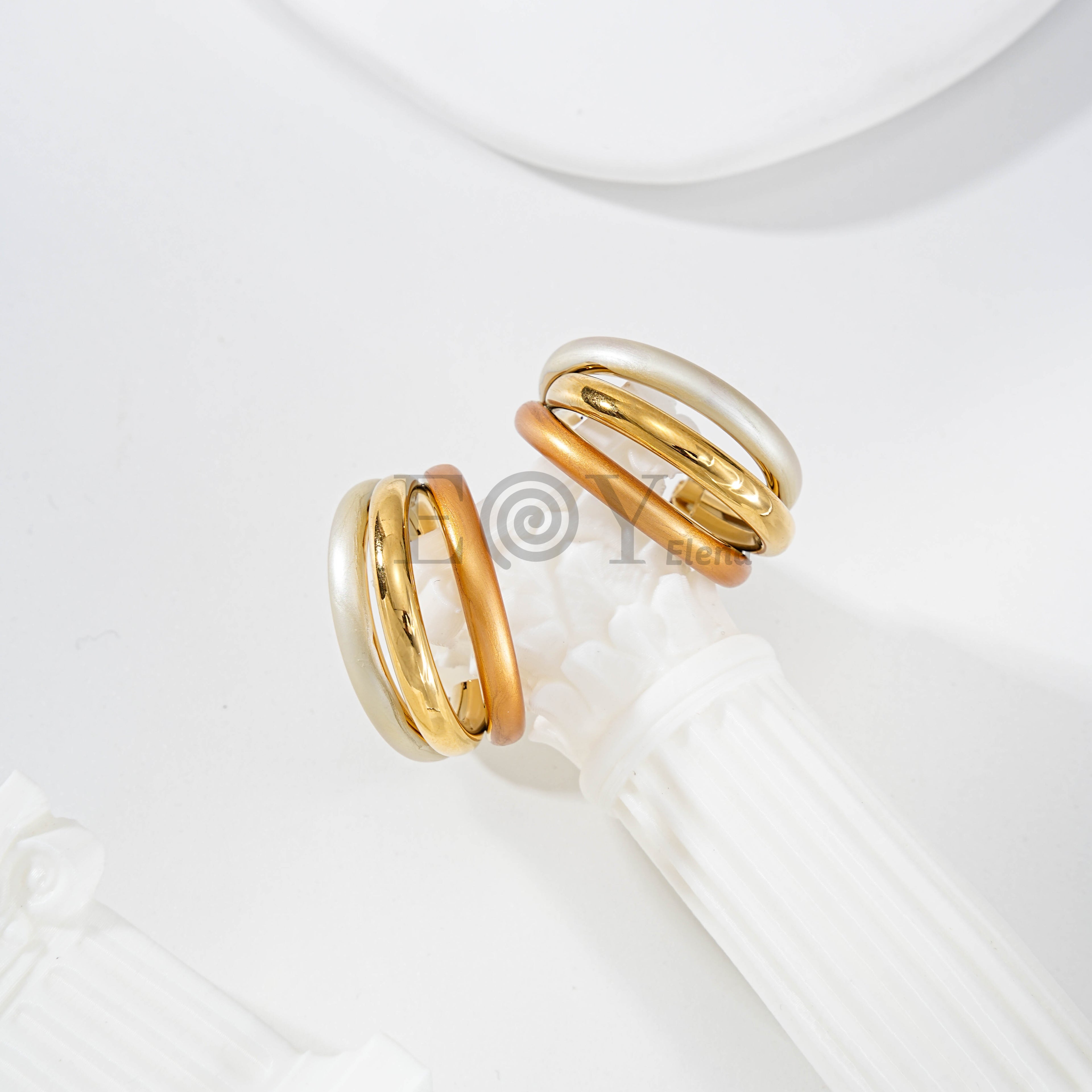 Pendientes Aro Doble Esmaltado
