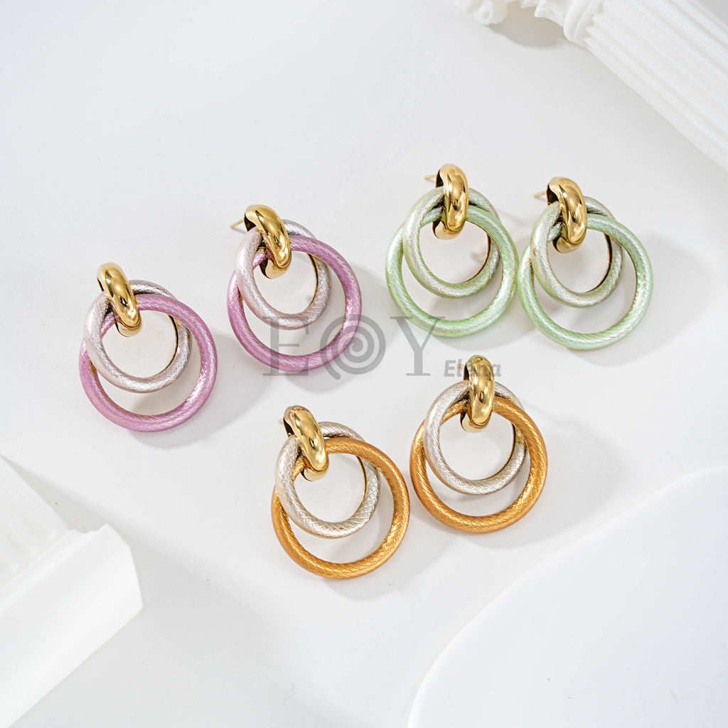 Pendientes Trenzados Entrelazados Pastel
