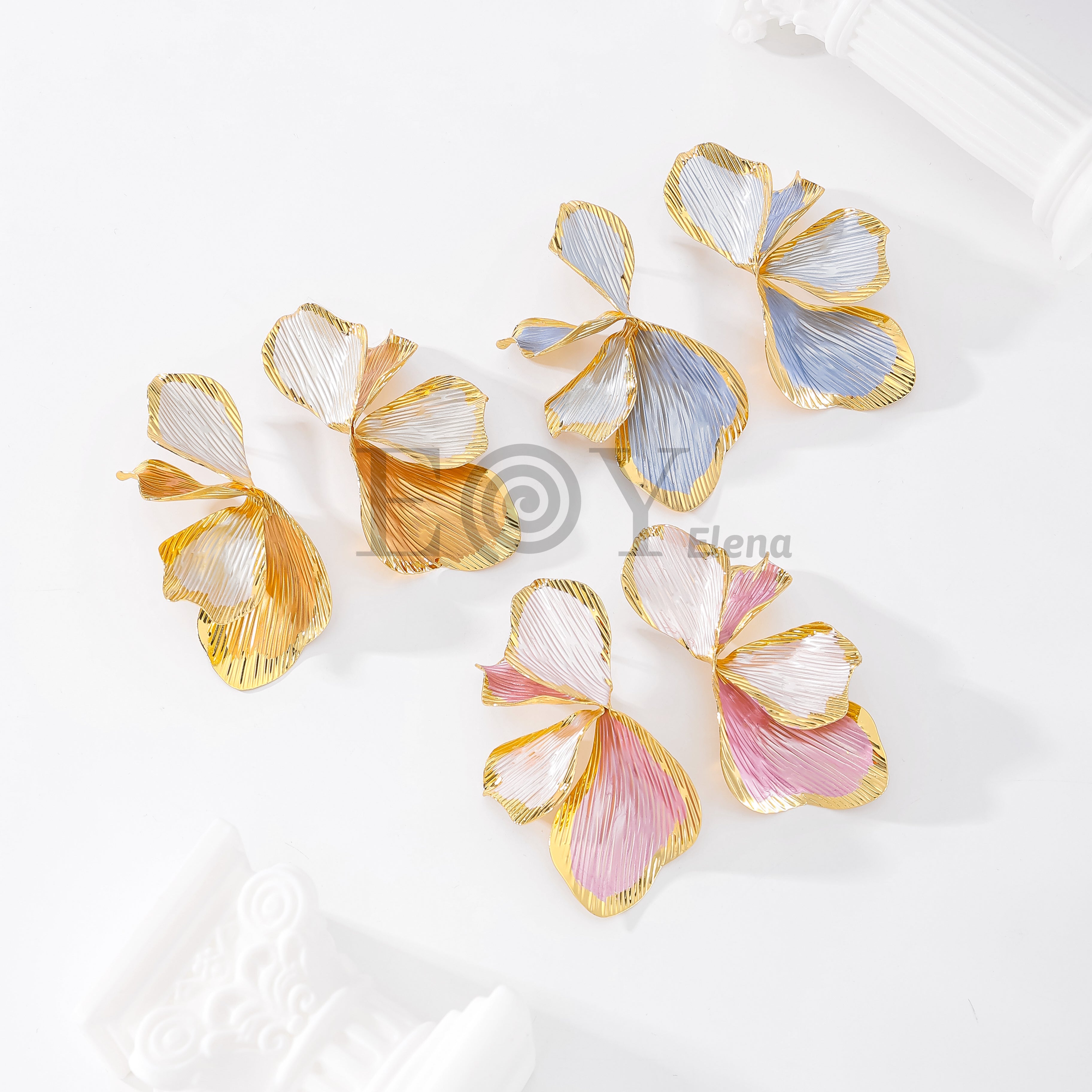 Pendientes flor color