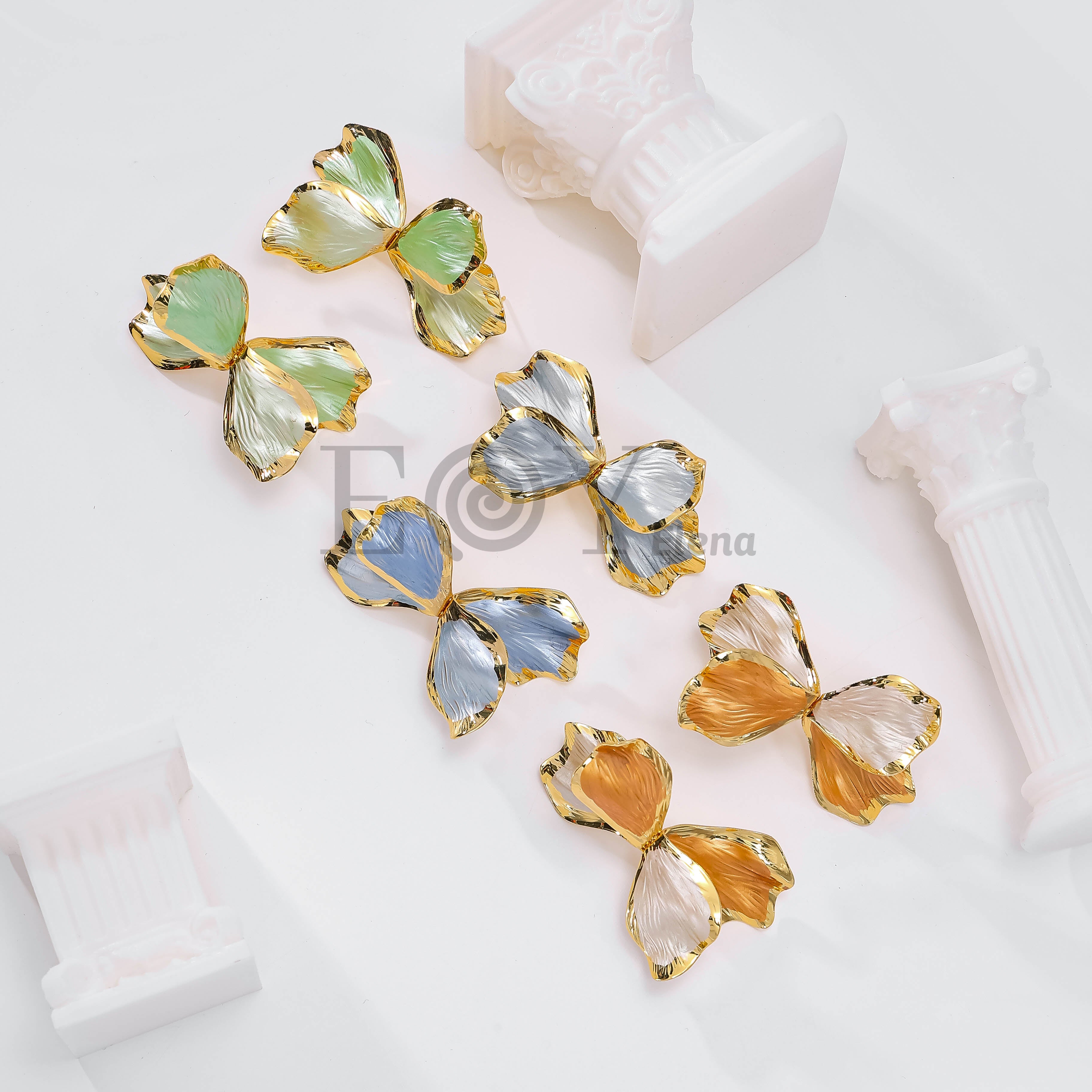 Pendientes flor color