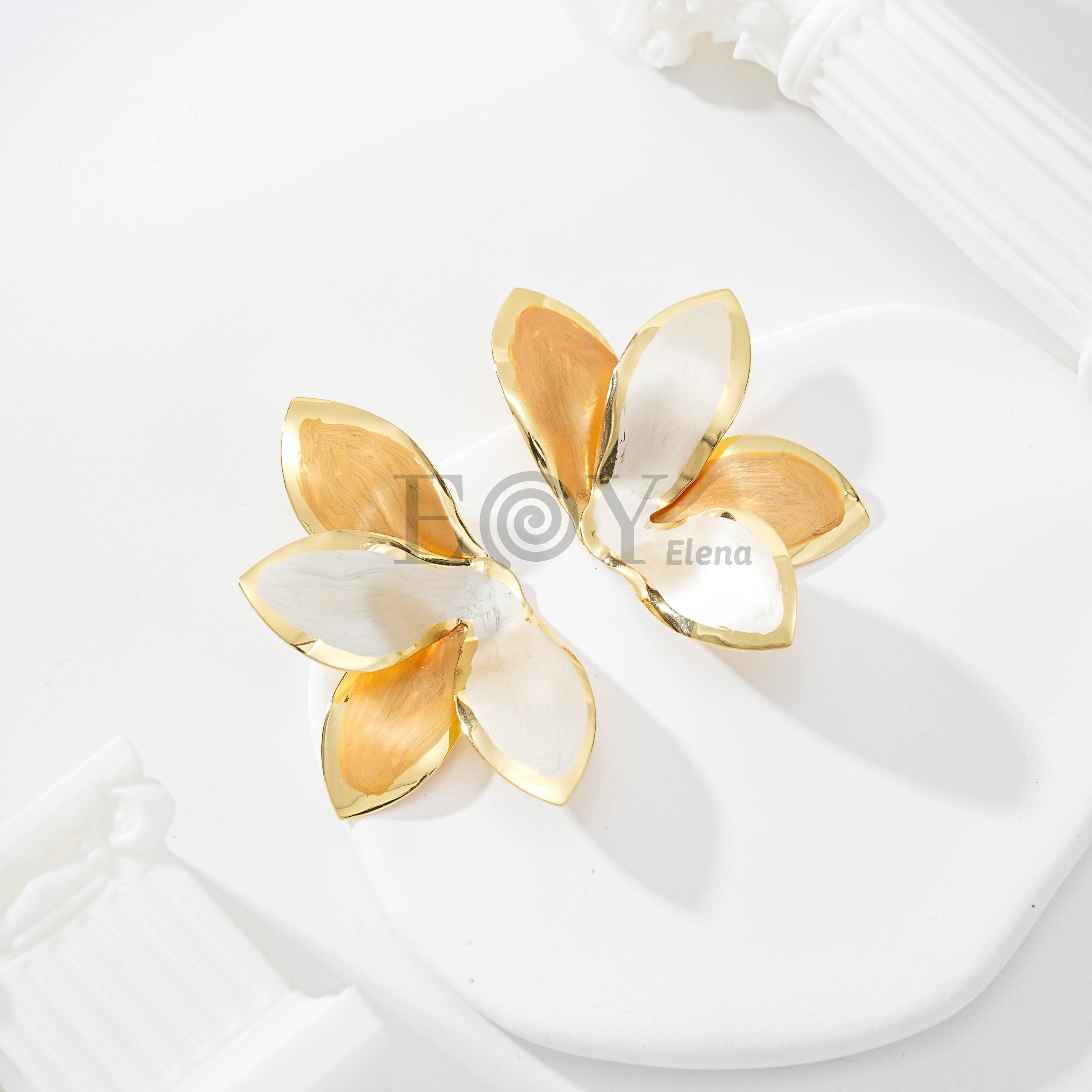 Pendientes Flor Pétalo Esmaltado