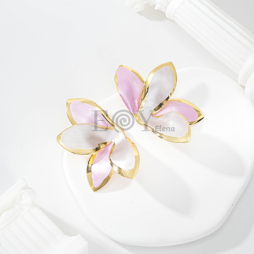 Pendientes Flor Pétalo Esmaltado