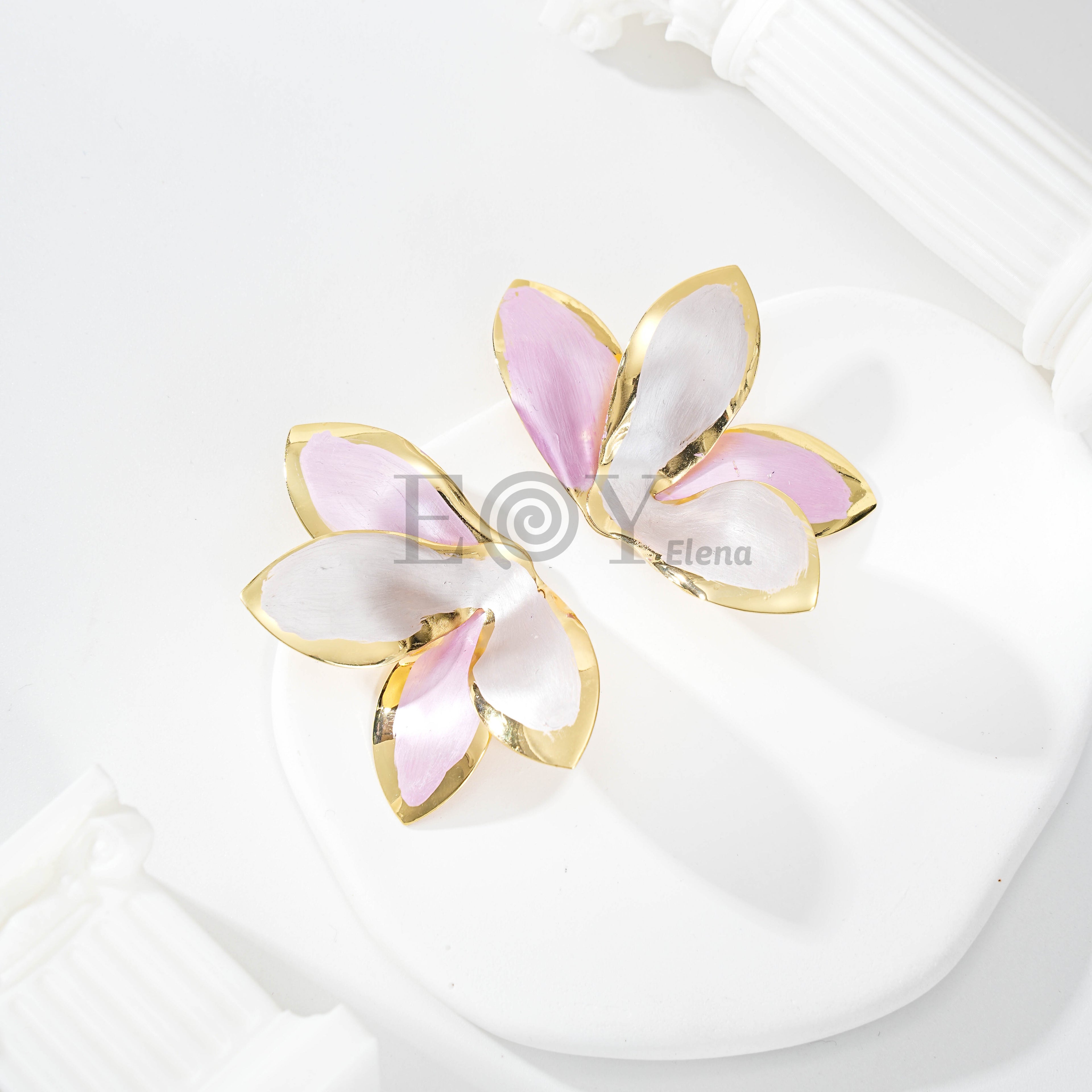 Pendientes Flor Pétalo Esmaltado