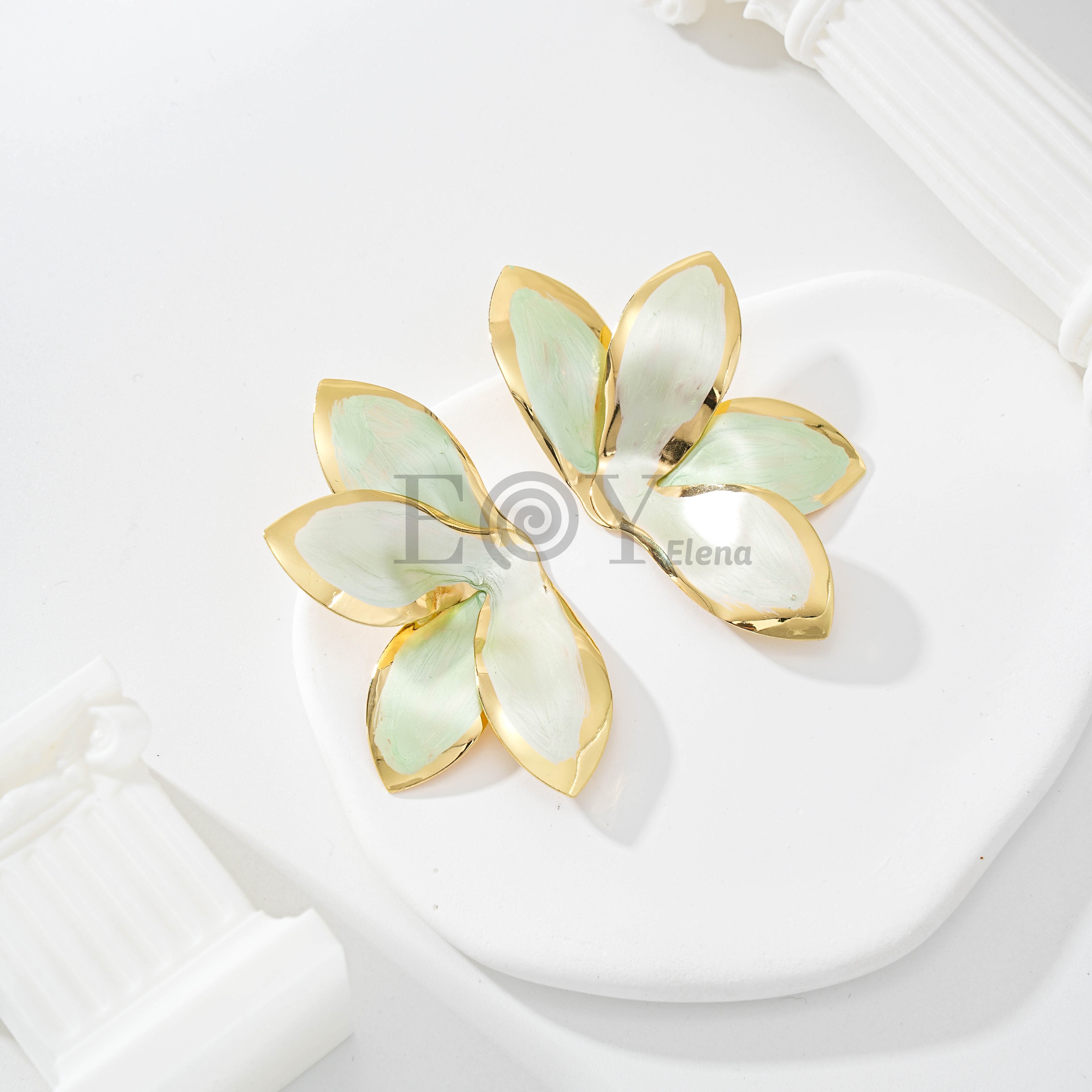 Pendientes Flor Pétalo Esmaltado