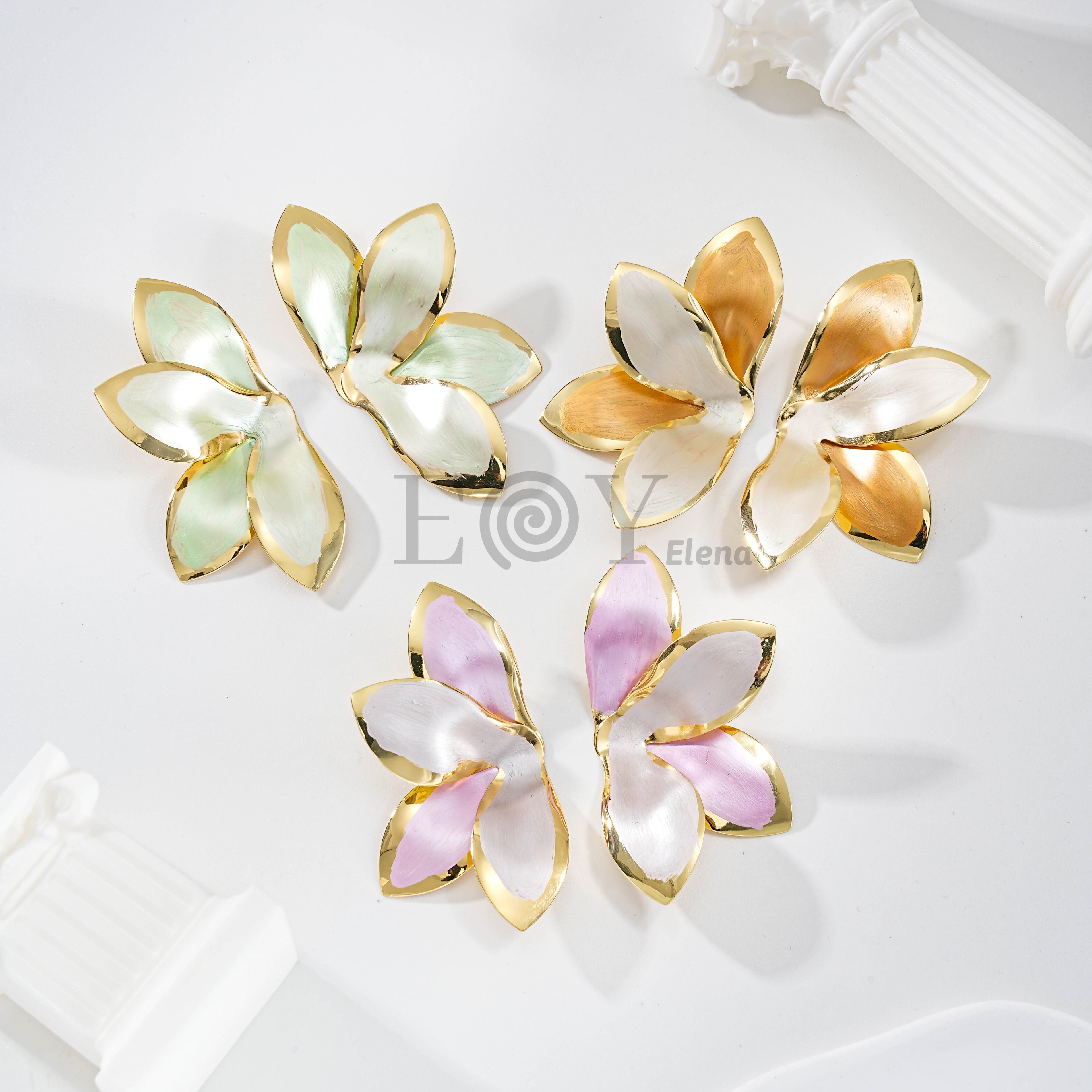 Pendientes Flor Pétalo Esmaltado