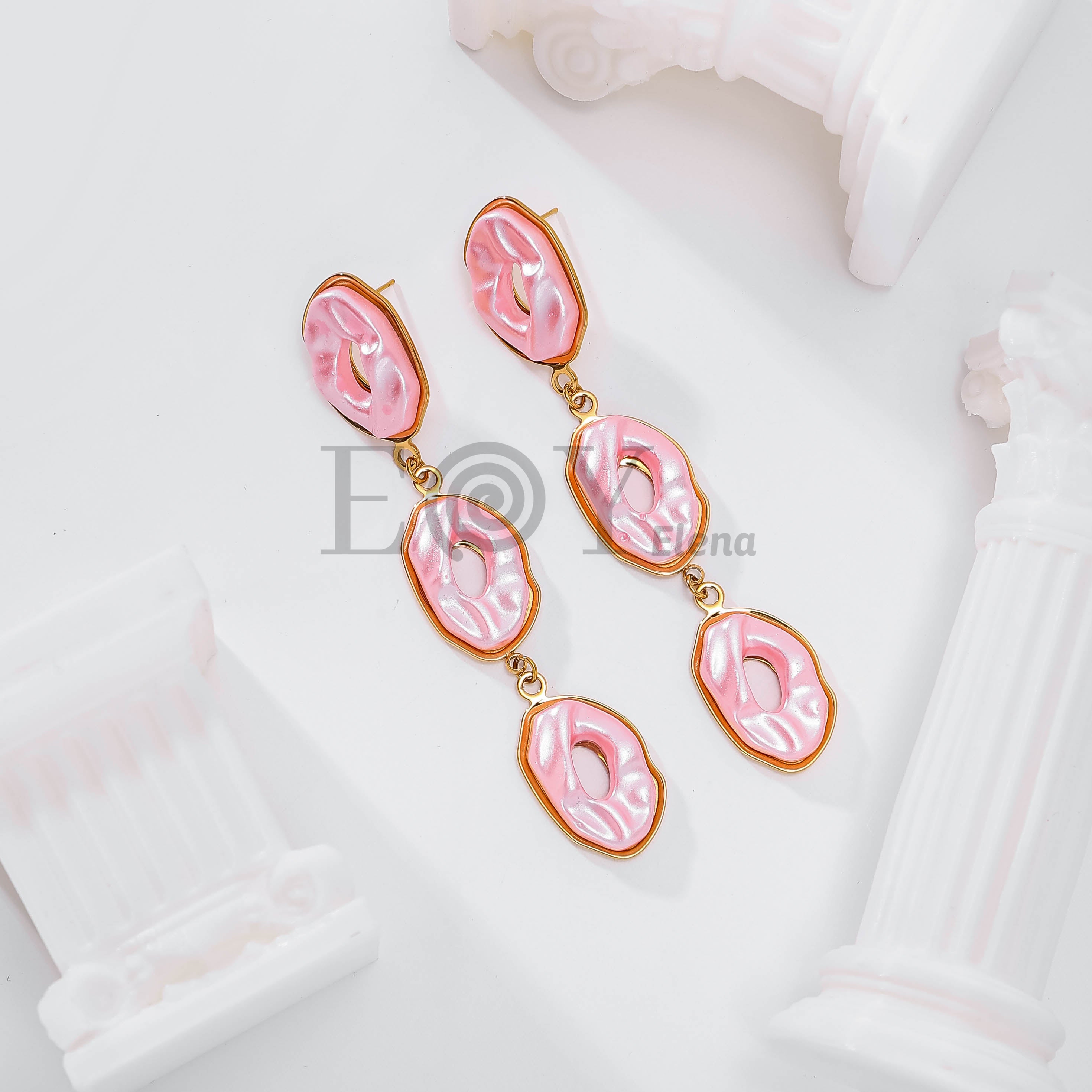 Pendientes largos triples color