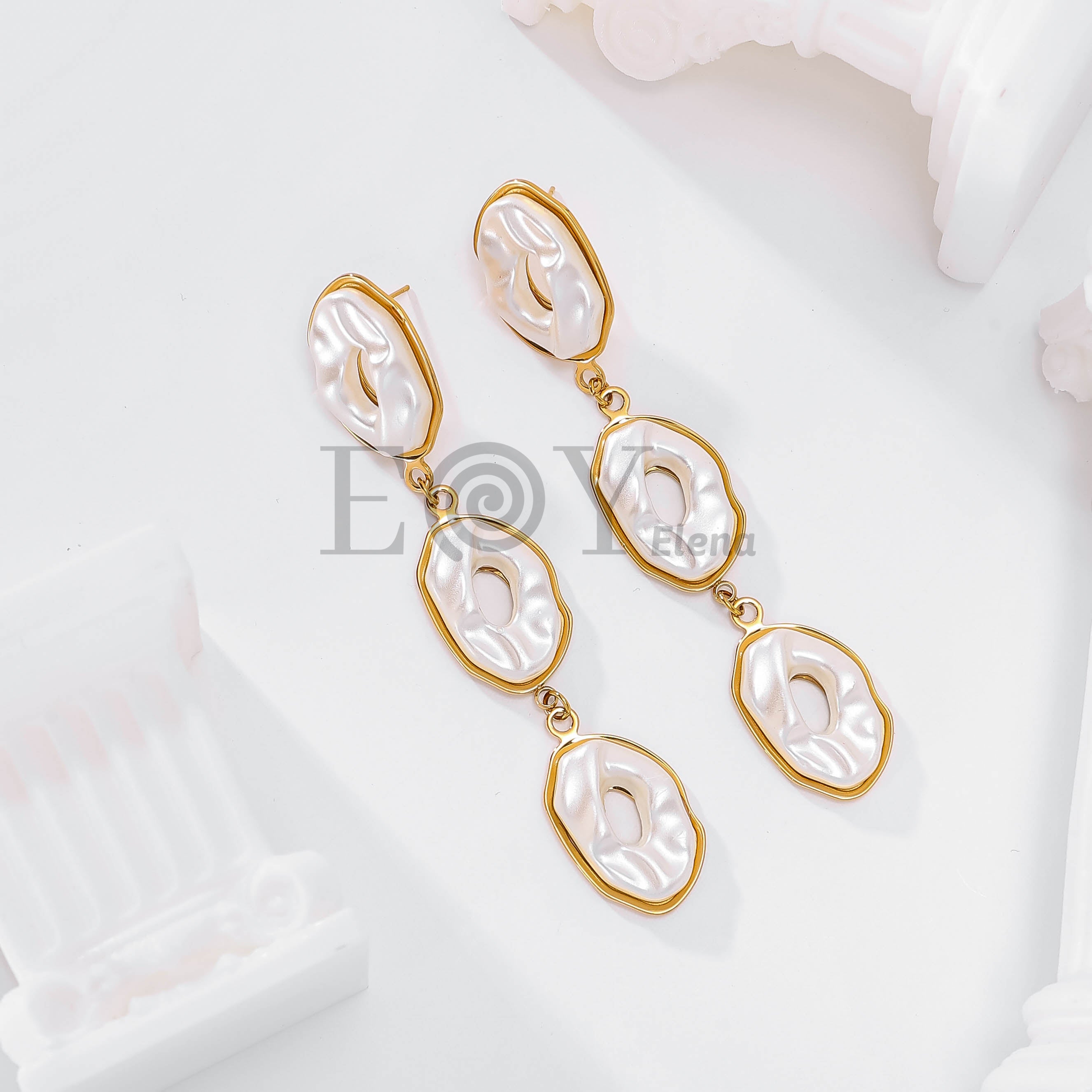 Pendientes largos triples color