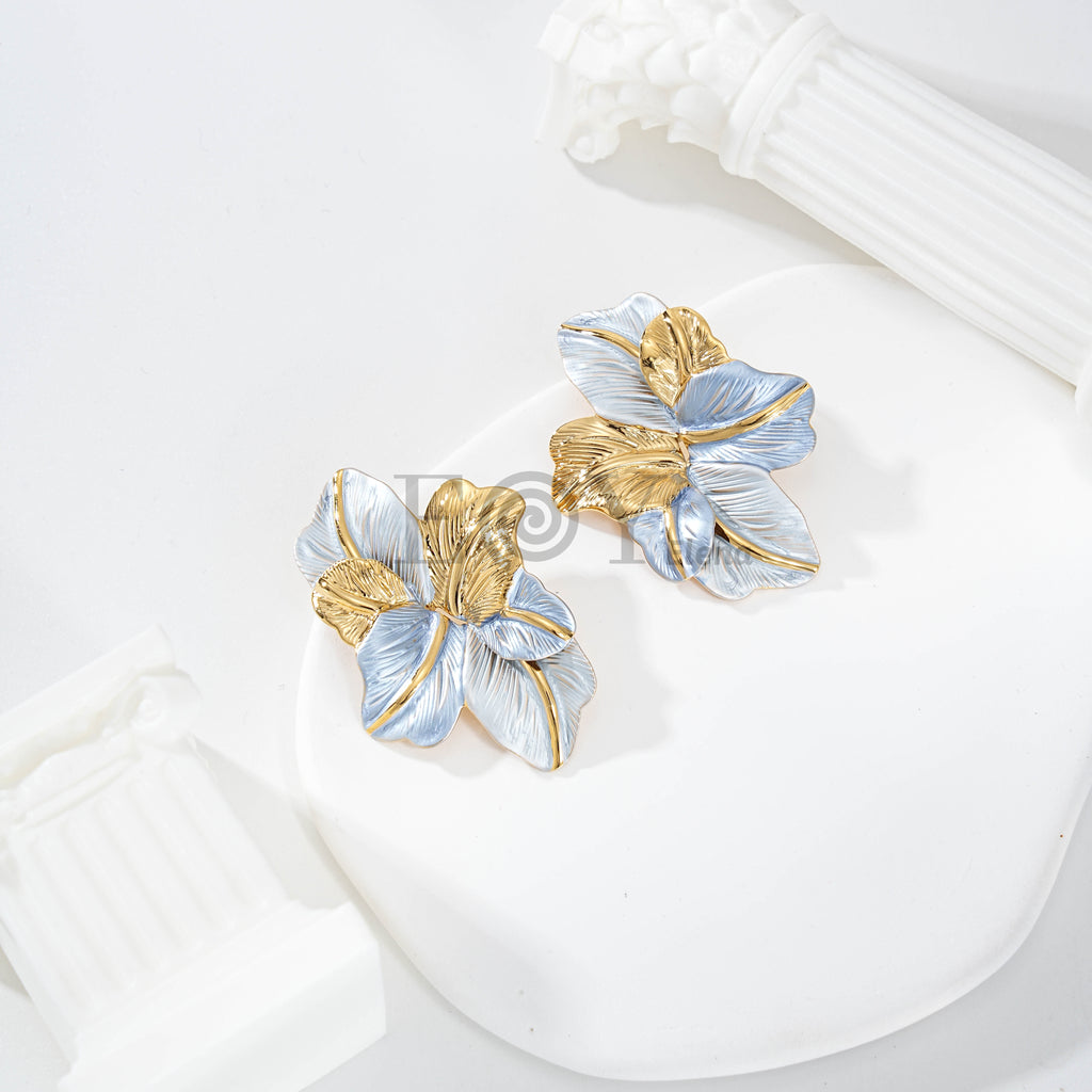 Pendientes Flor Botánica Relieve