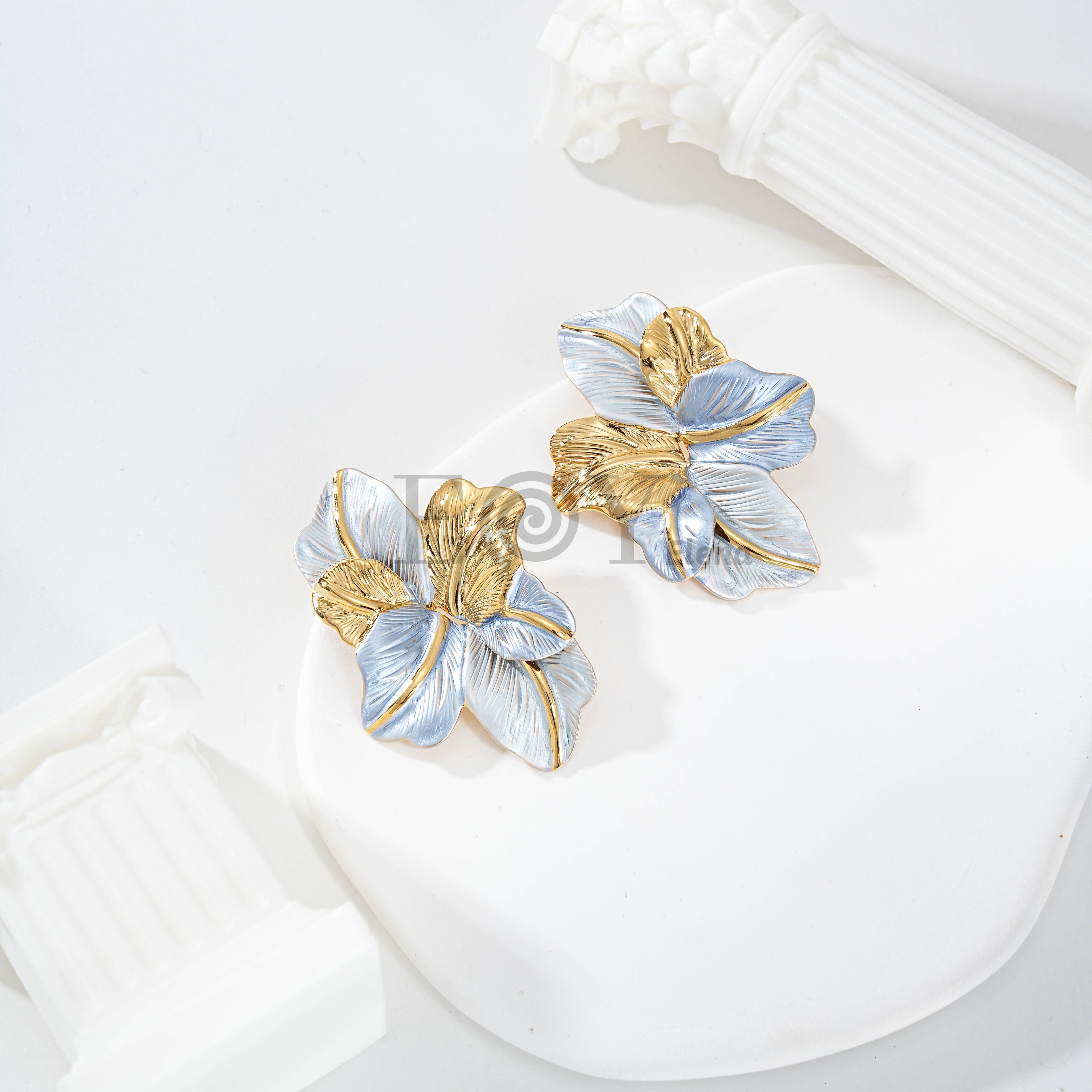 Pendientes Flor Botánica Relieve