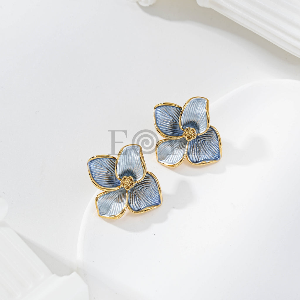 Pendientes Flor Esmaltada Vintage