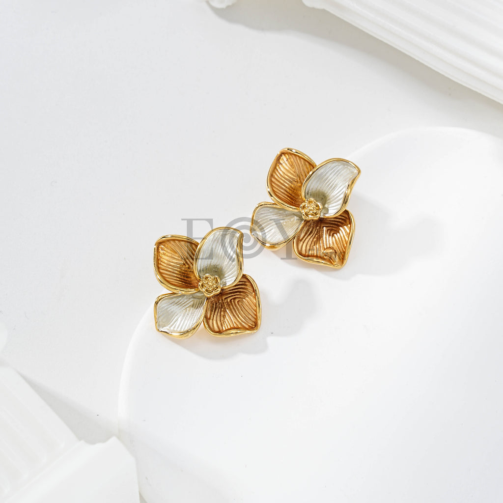 Pendientes Flor Esmaltada Vintage