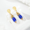 Pendientes chapa texturizada con piedras color