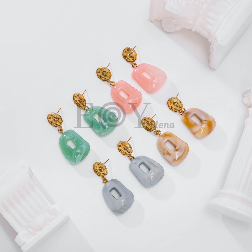 Pendientes con cuadrado color