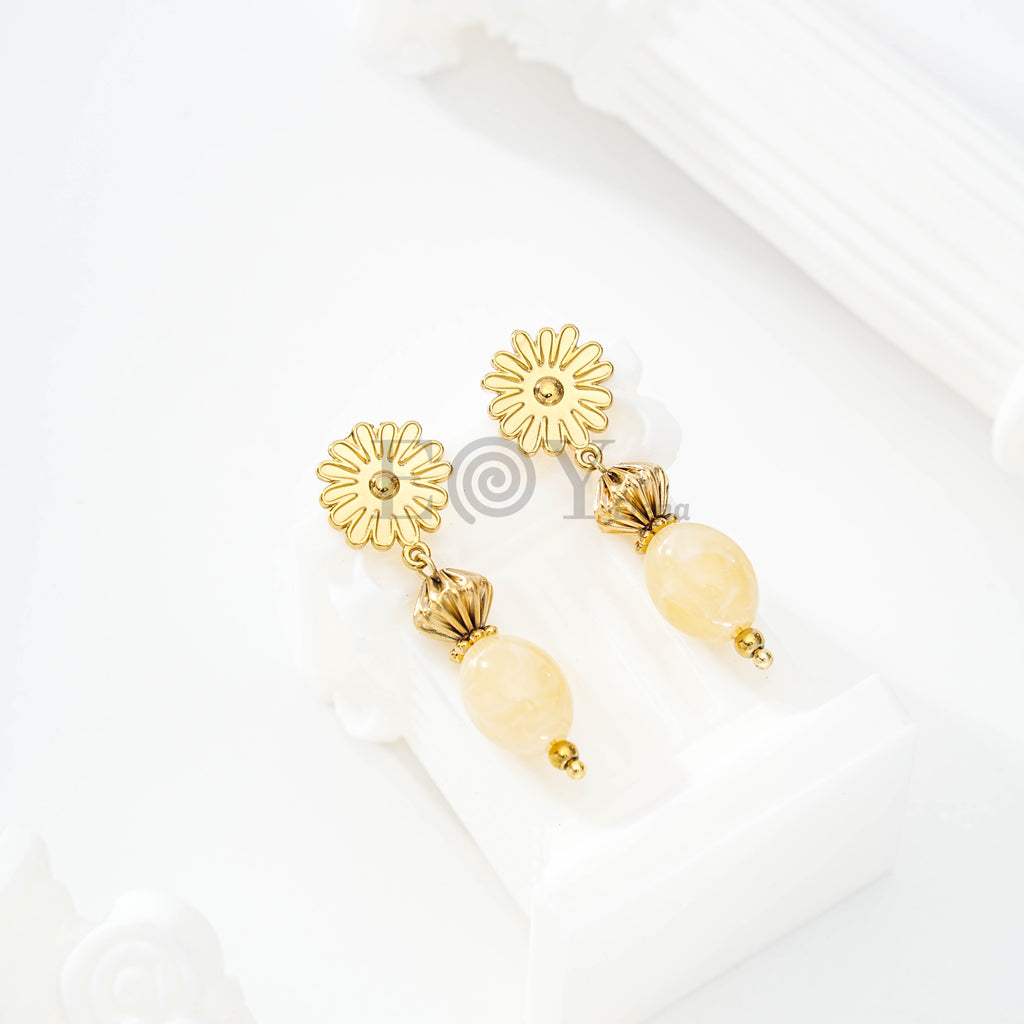 Pendientes Margarita con Cuenta Pastel