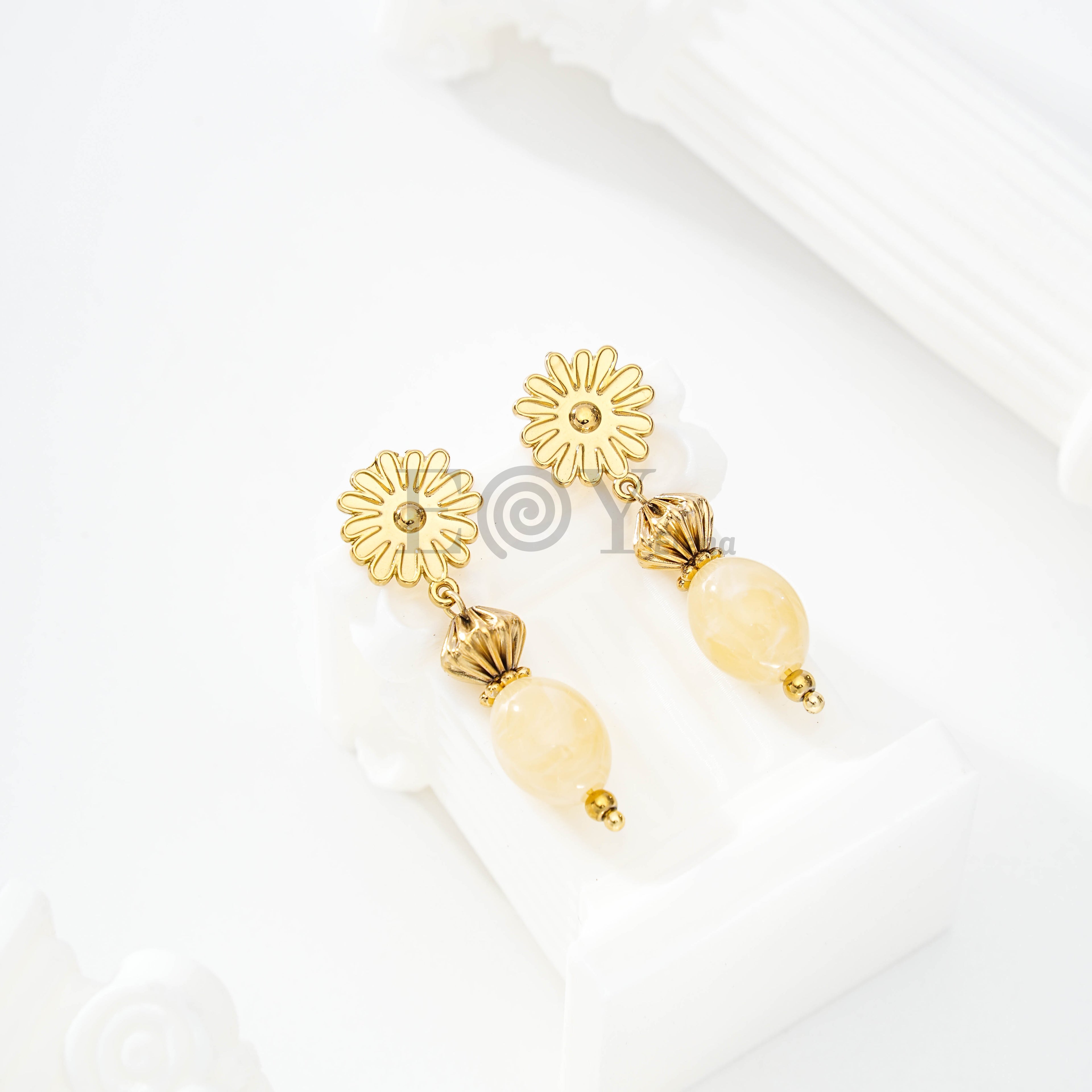 Pendientes Margarita con Cuenta Pastel