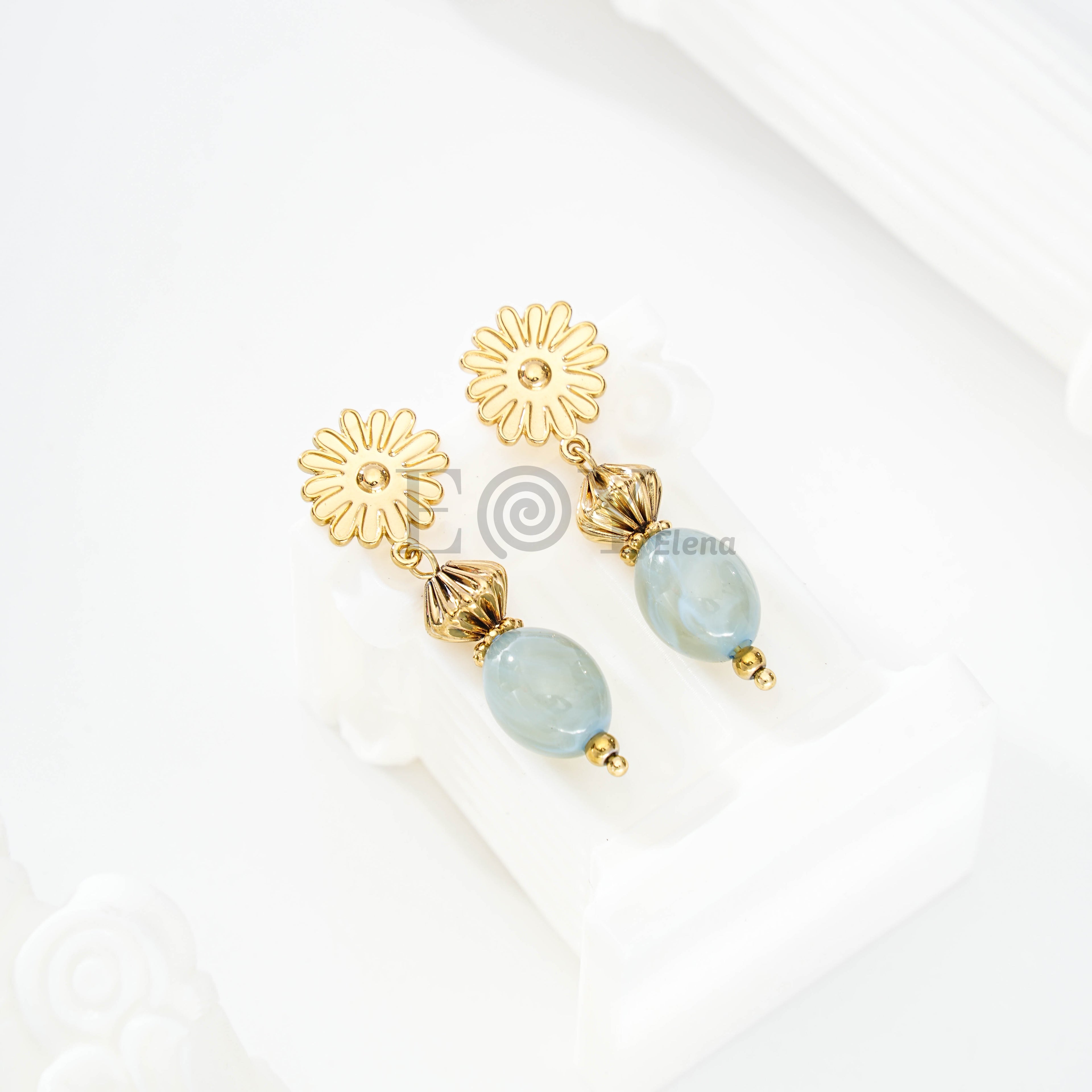 Pendientes Margarita con Cuenta Pastel