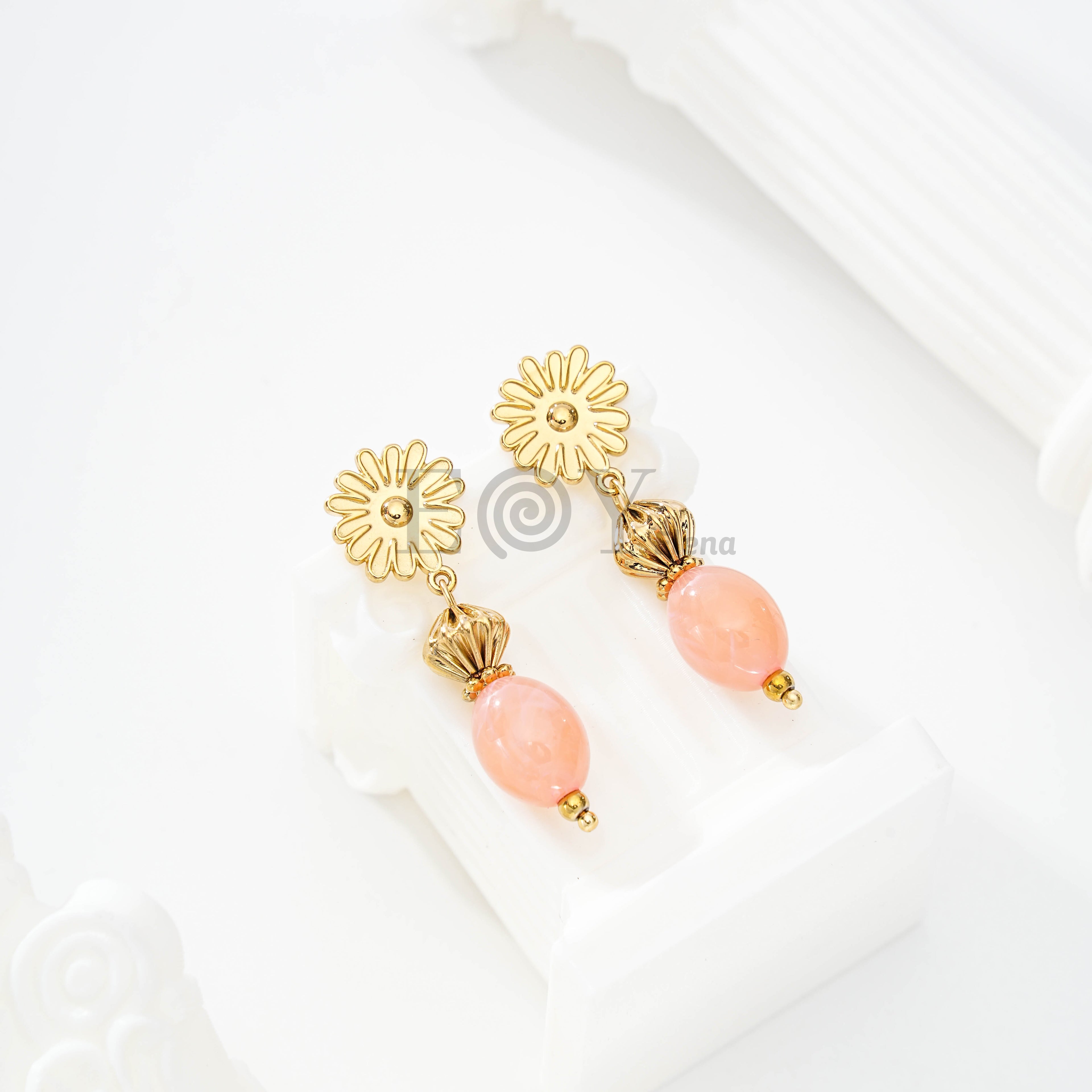Pendientes Margarita con Cuenta Pastel