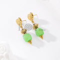 Pendientes chapa corazón con piedra color