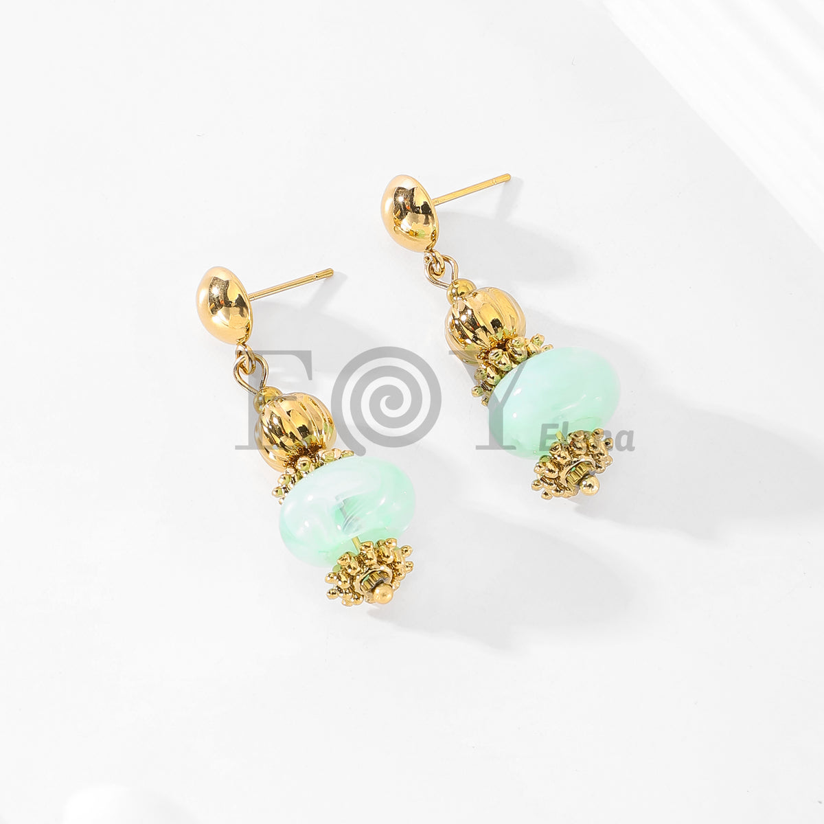 Pendientes chapa y piedra colores