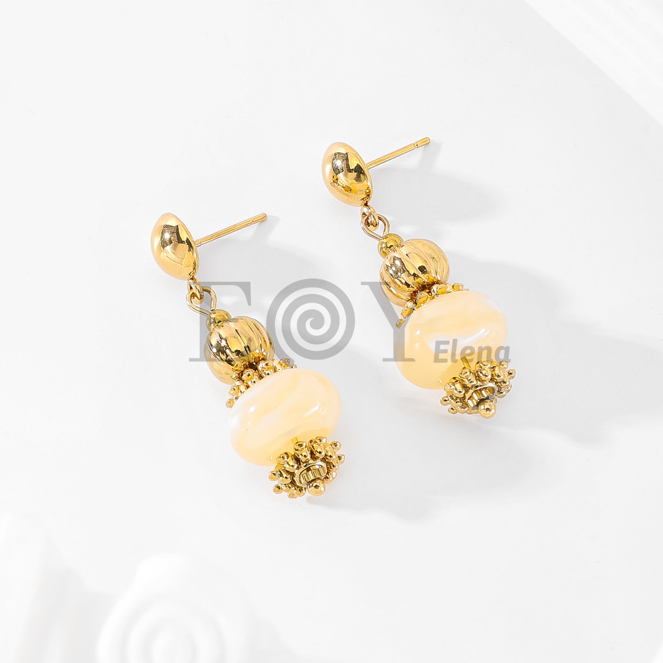 Pendientes chapa y piedra colores