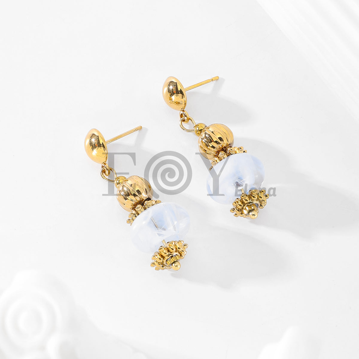 Pendientes chapa y piedra colores