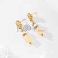 Pendientes chapa trébol y piedras