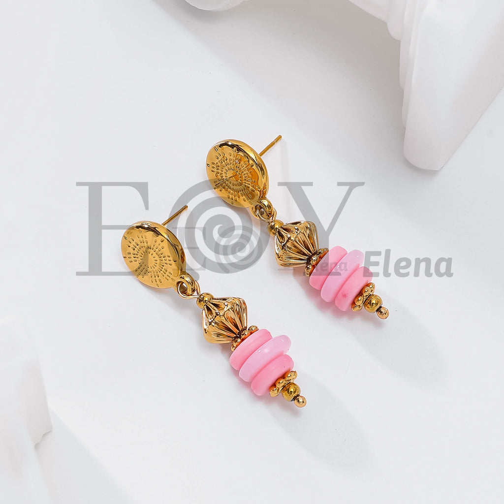 Pendientes chapa sol con piedras