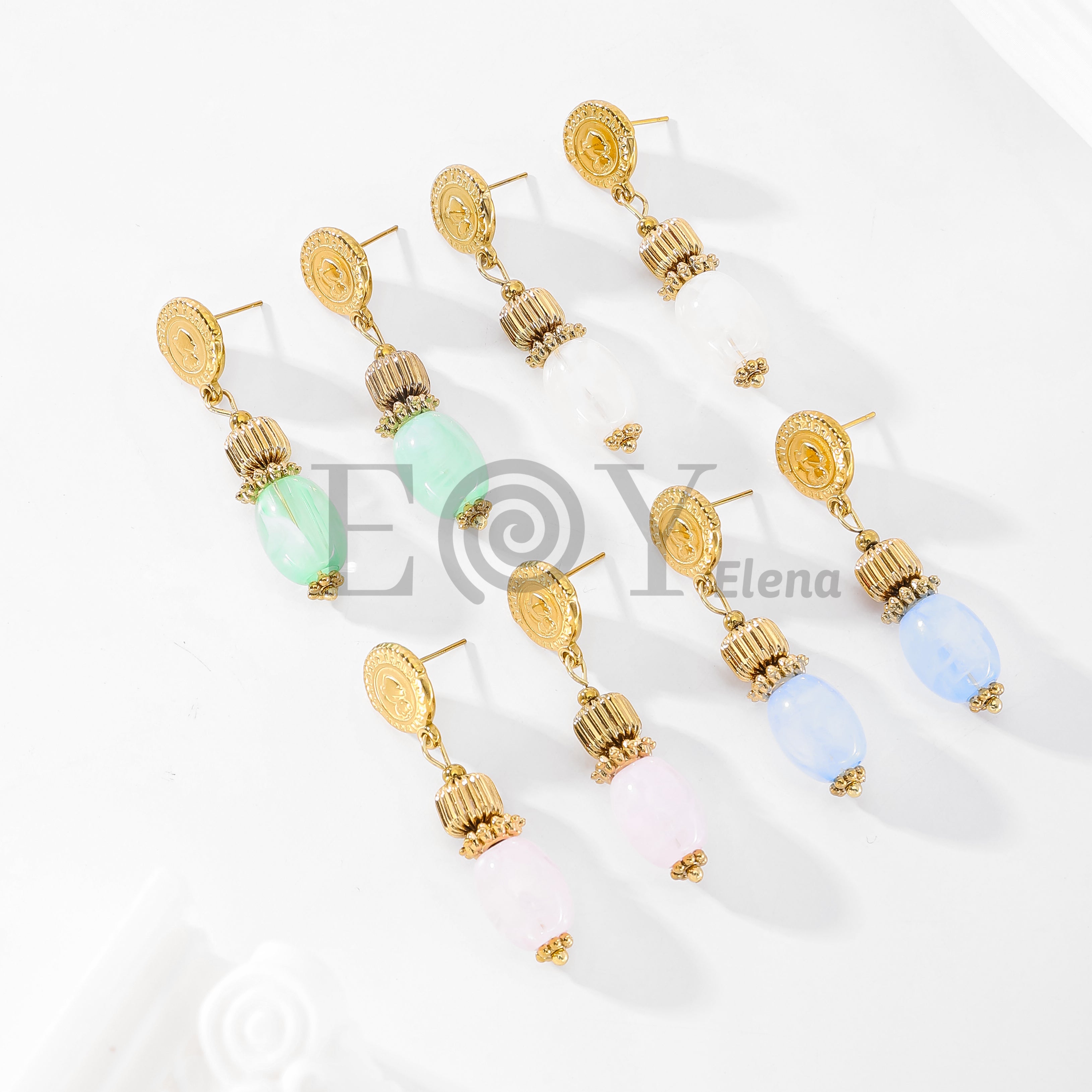 Pendientes chapa y piedra