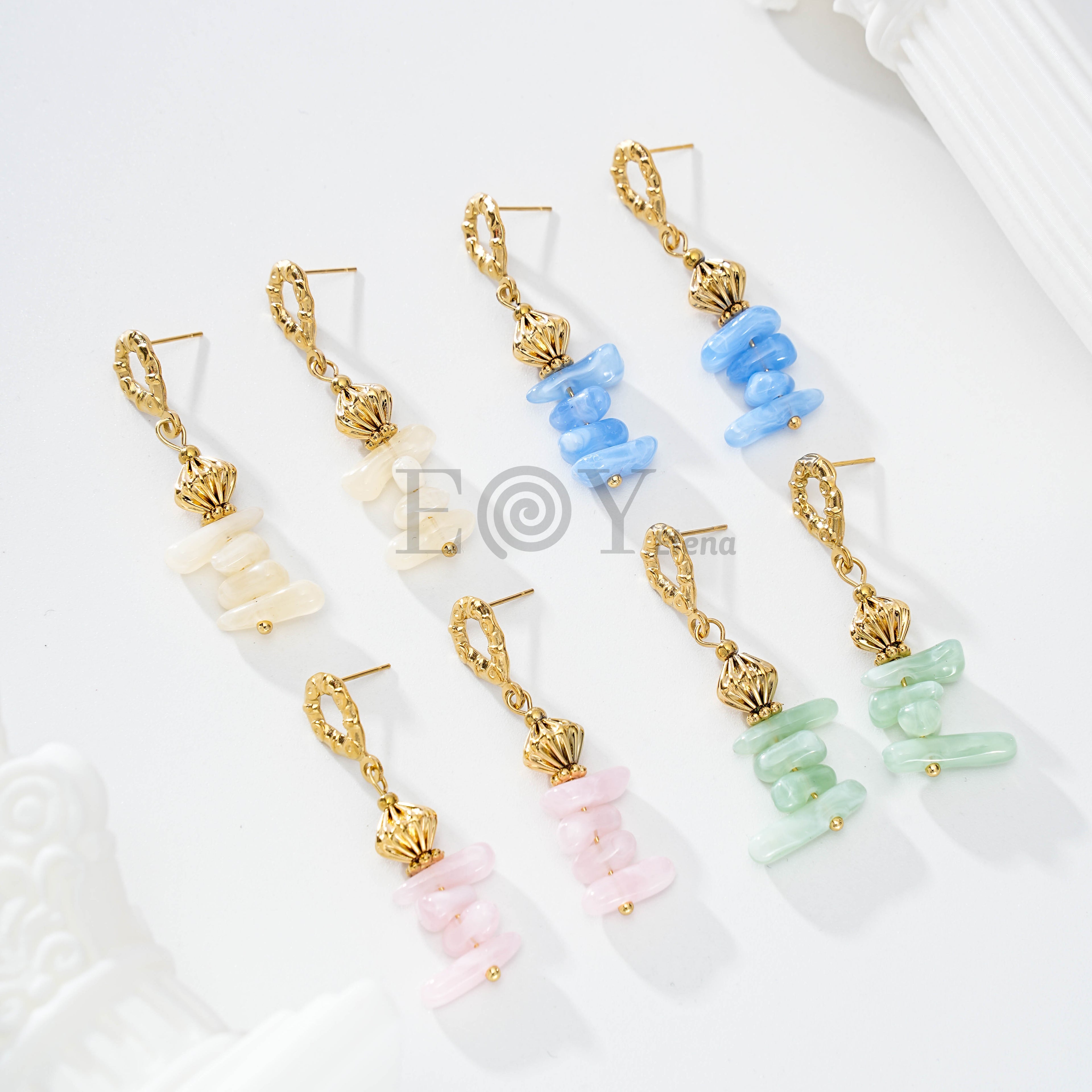 Pendientes Colgantes de Piedras Irregulares