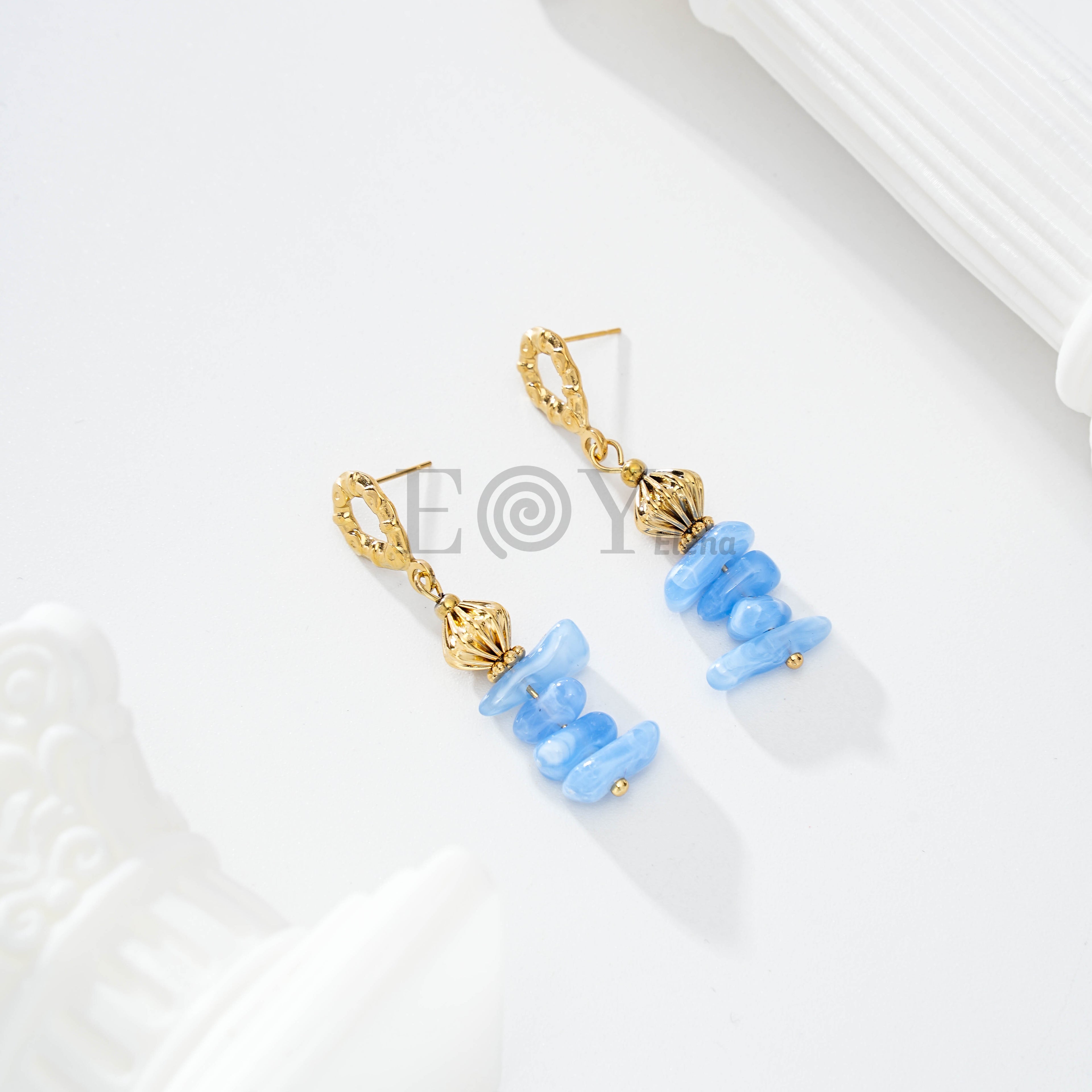 Pendientes Colgantes de Piedras Irregulares