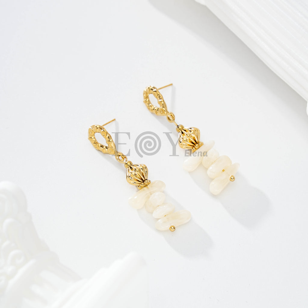 Pendientes Colgantes de Piedras Irregulares