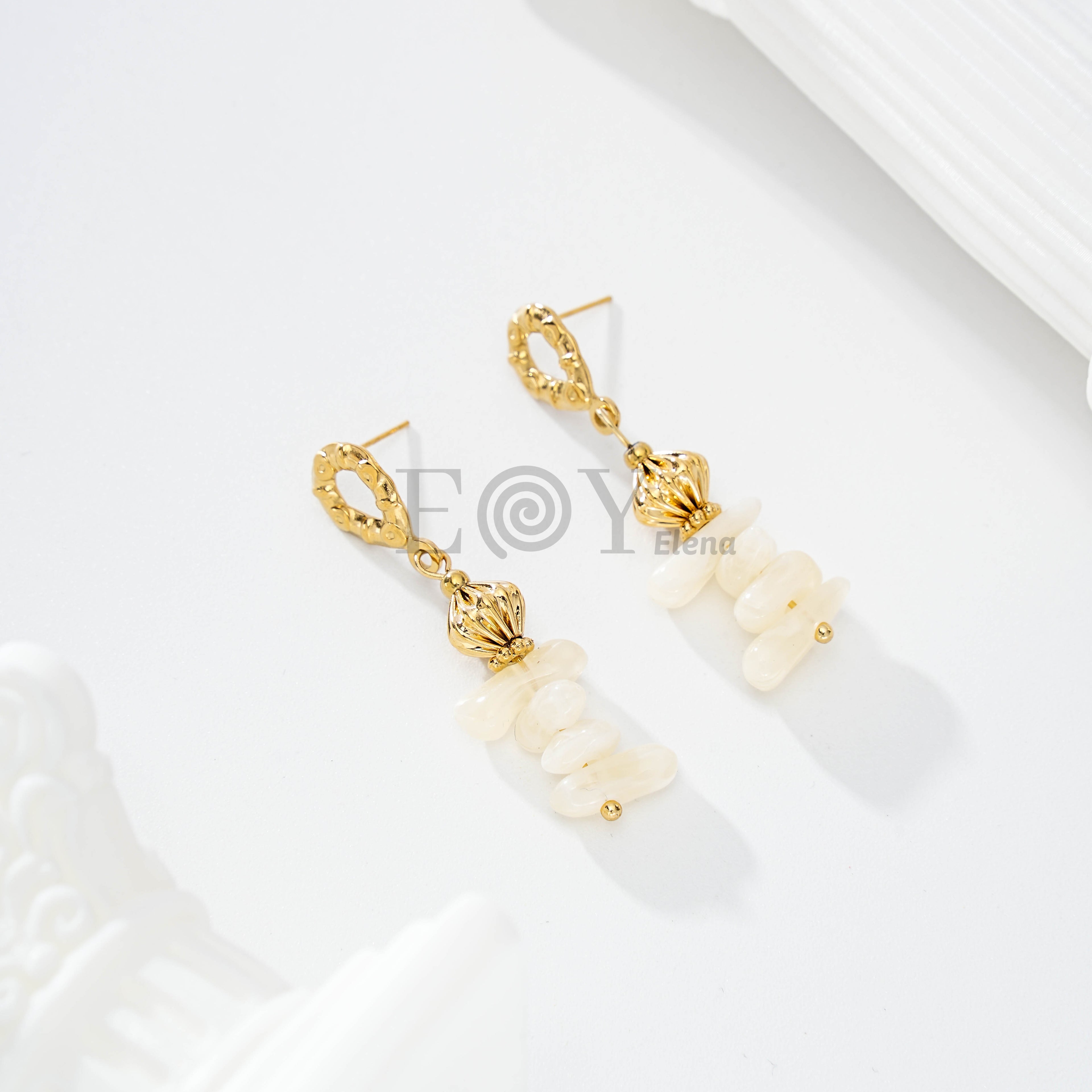 Pendientes Colgantes de Piedras Irregulares