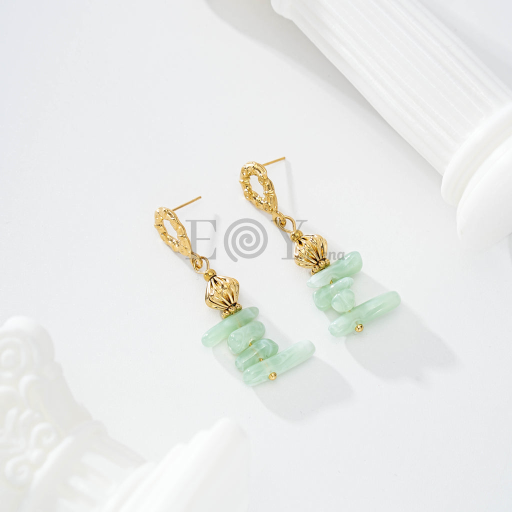 Pendientes Colgantes de Piedras Irregulares