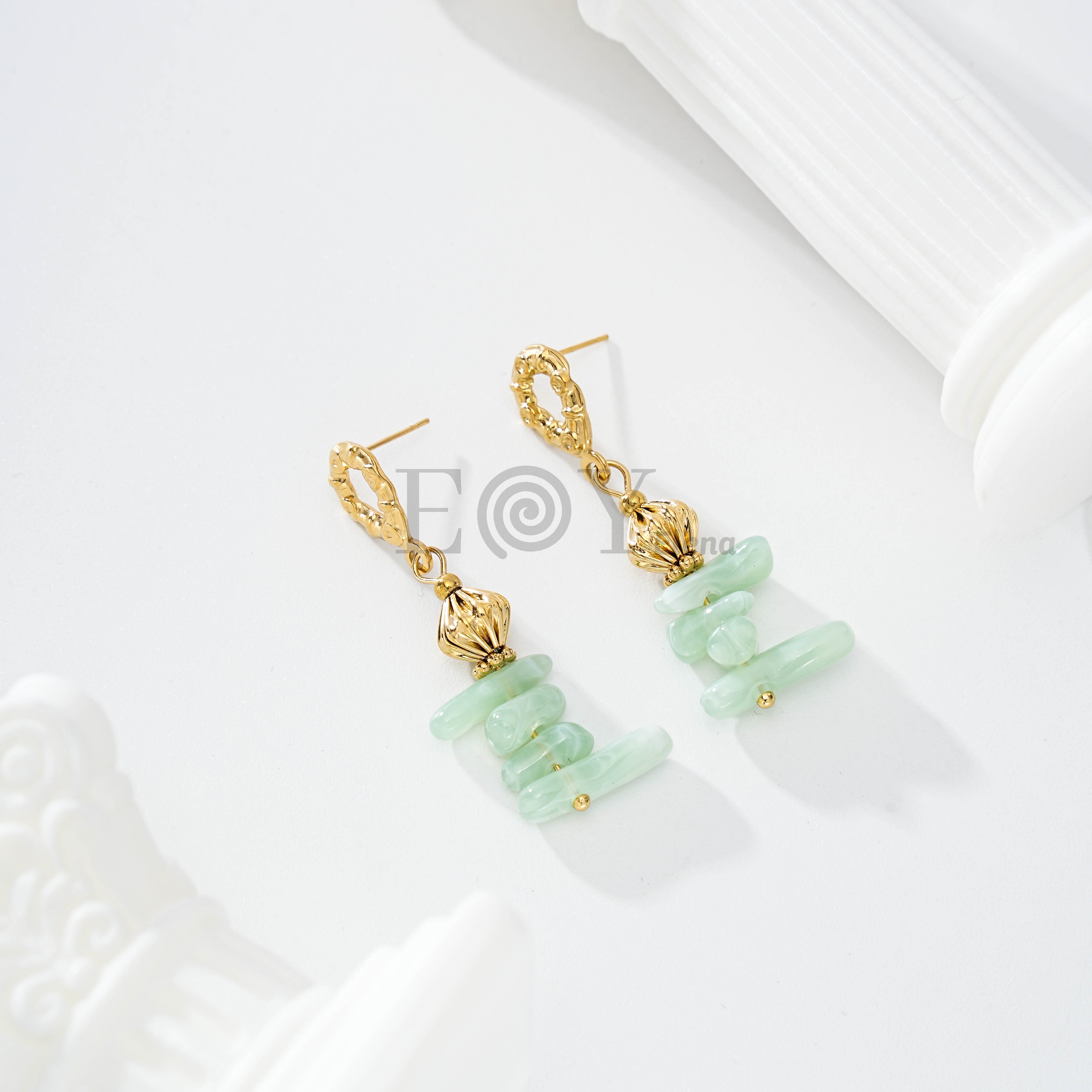 Pendientes Colgantes de Piedras Irregulares