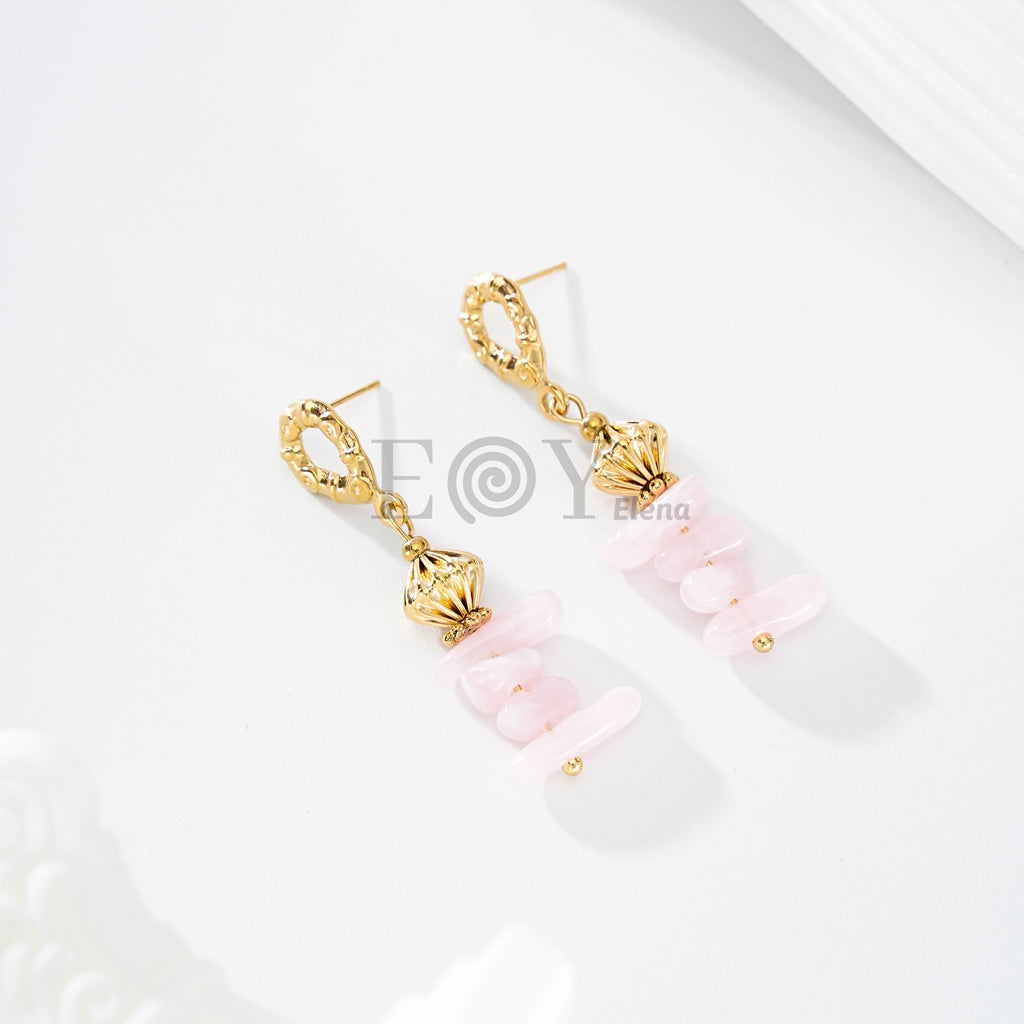 Pendientes Colgantes de Piedras Irregulares