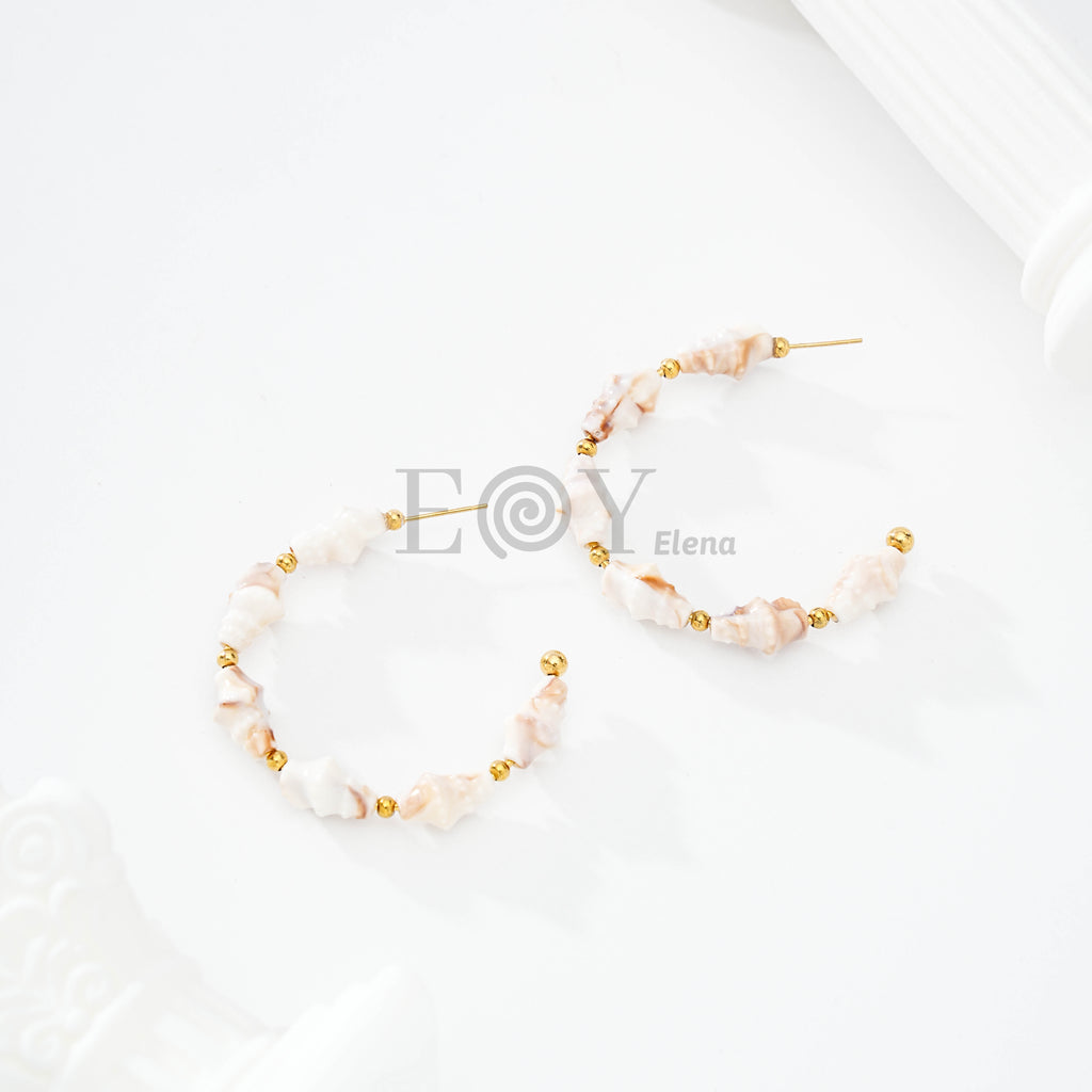 Pendientes Aro con Cuentas Pastel