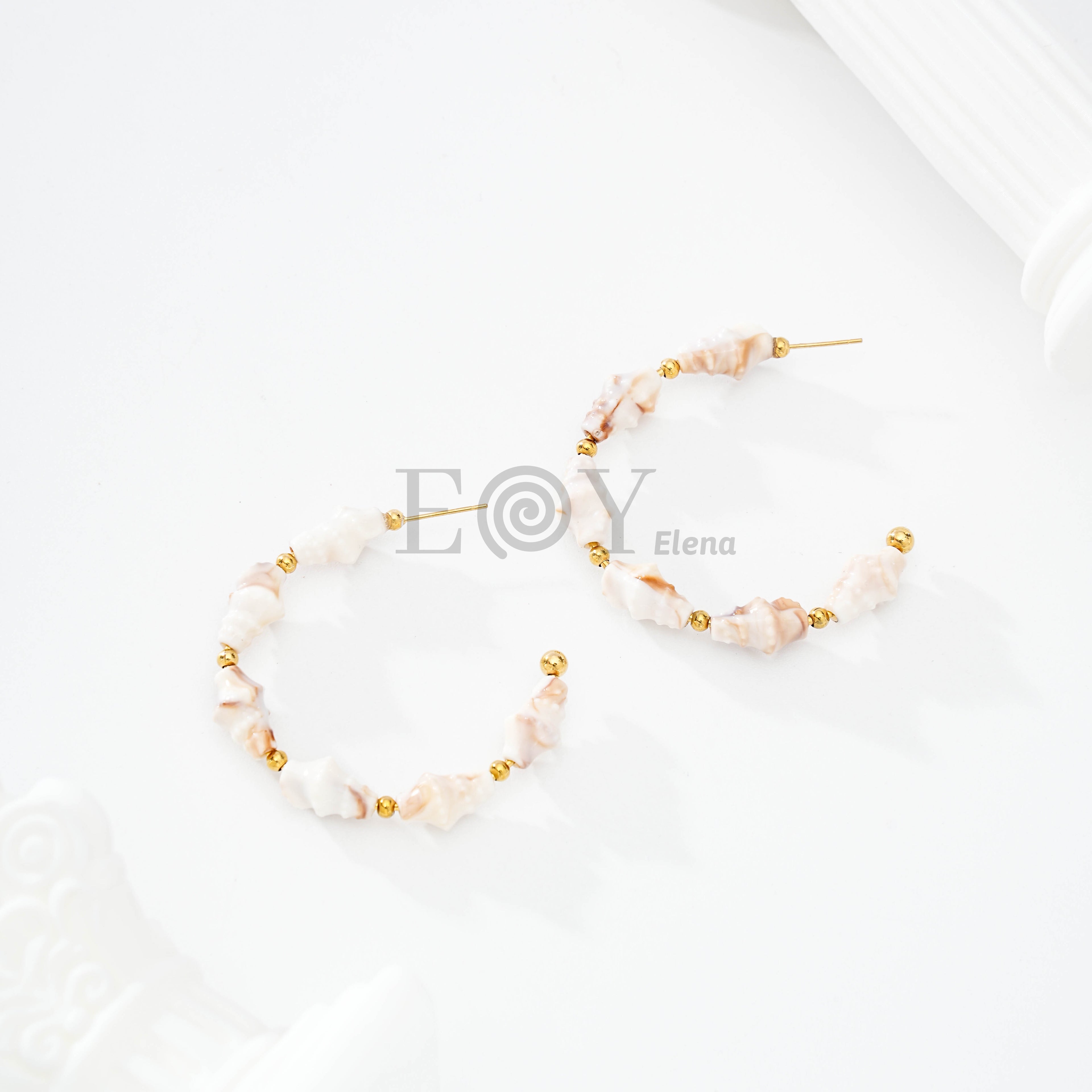Pendientes Aro con Cuentas Pastel